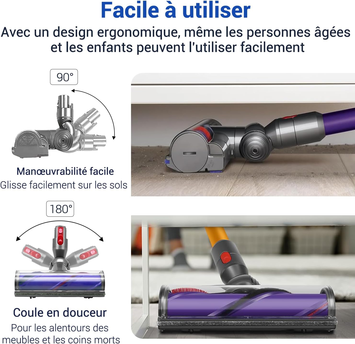 Tête de brosse pour aspirateurs Dyson V7, V8, V10, V11, V15 - Brosse turbine - Pièce de rechange - 5
