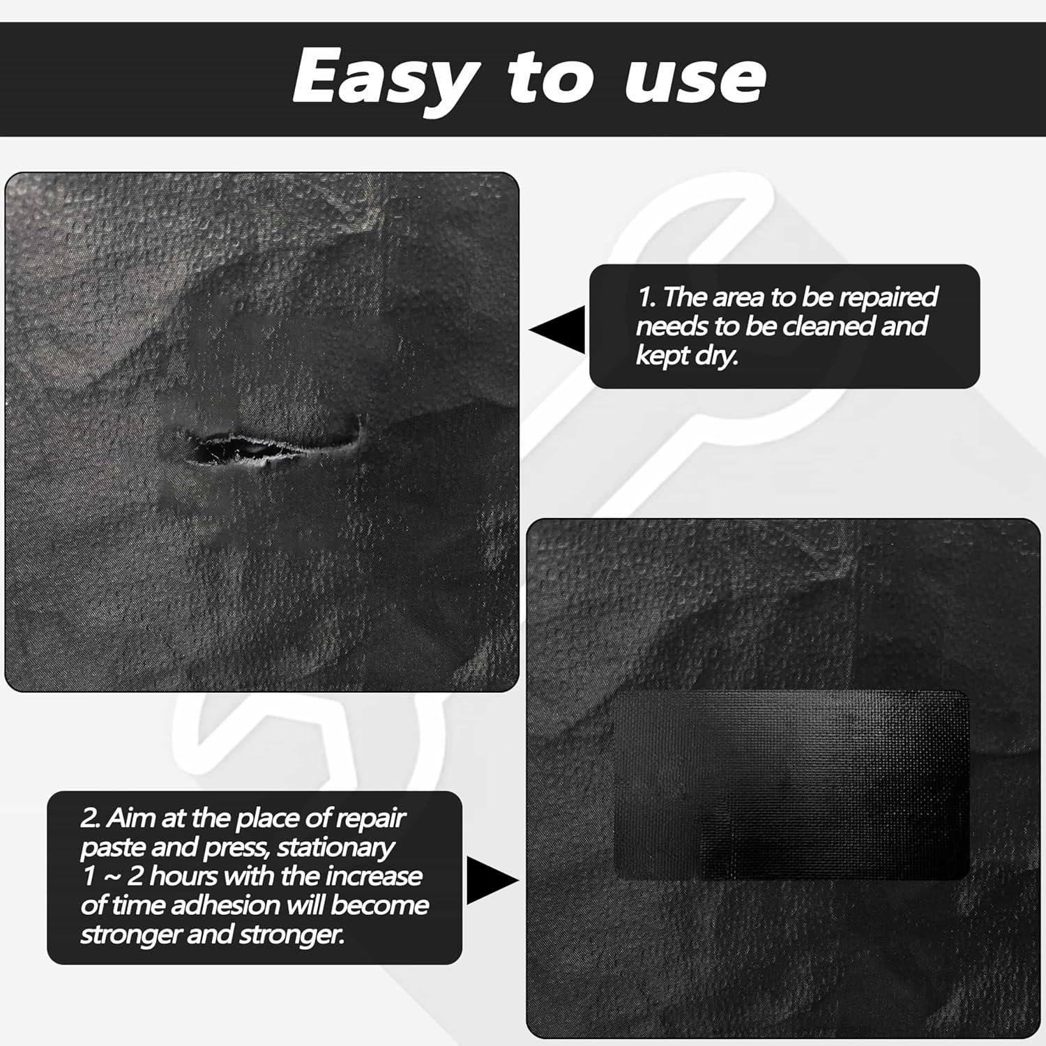 Nastro di riparazione per tendalini per camper, kit di riparazione per tende, kit di riparazione per tende da 7,6 cm x 7,9 m, nastro adesivo - 4