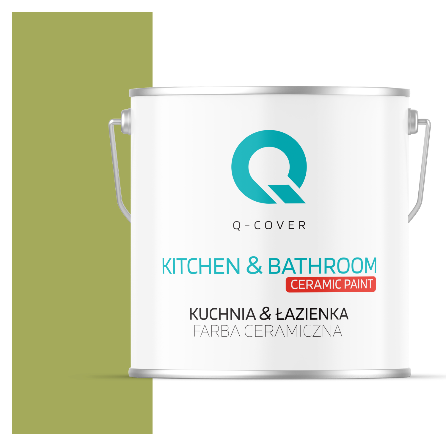 Farba Ceramiczna Kuchnia &amp; Łazienka Q-Cover Groszkowy ciemny H2437 Głęboki Mat 5L