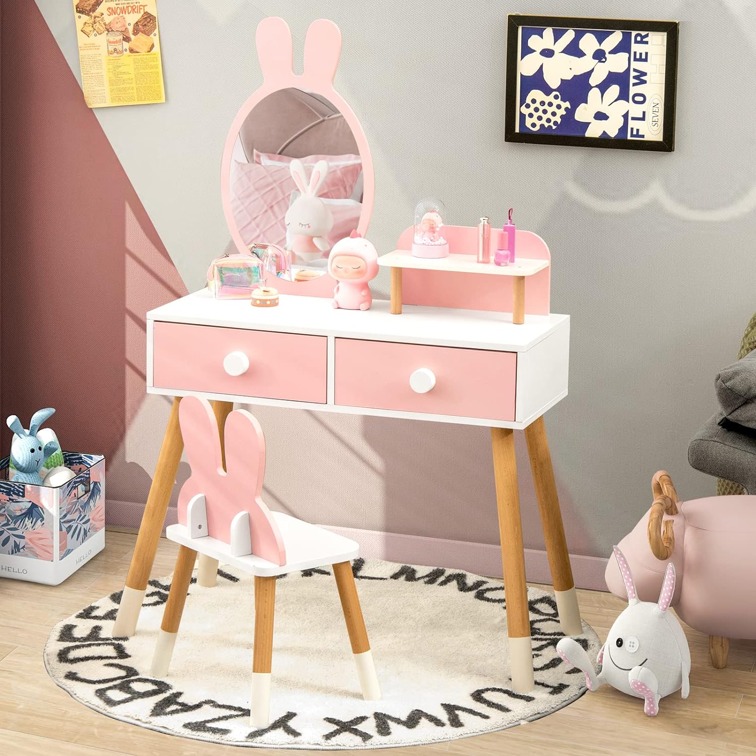 Scaffale in metallo per bambini 100 cm - Mobili portaoggetti per la camera
