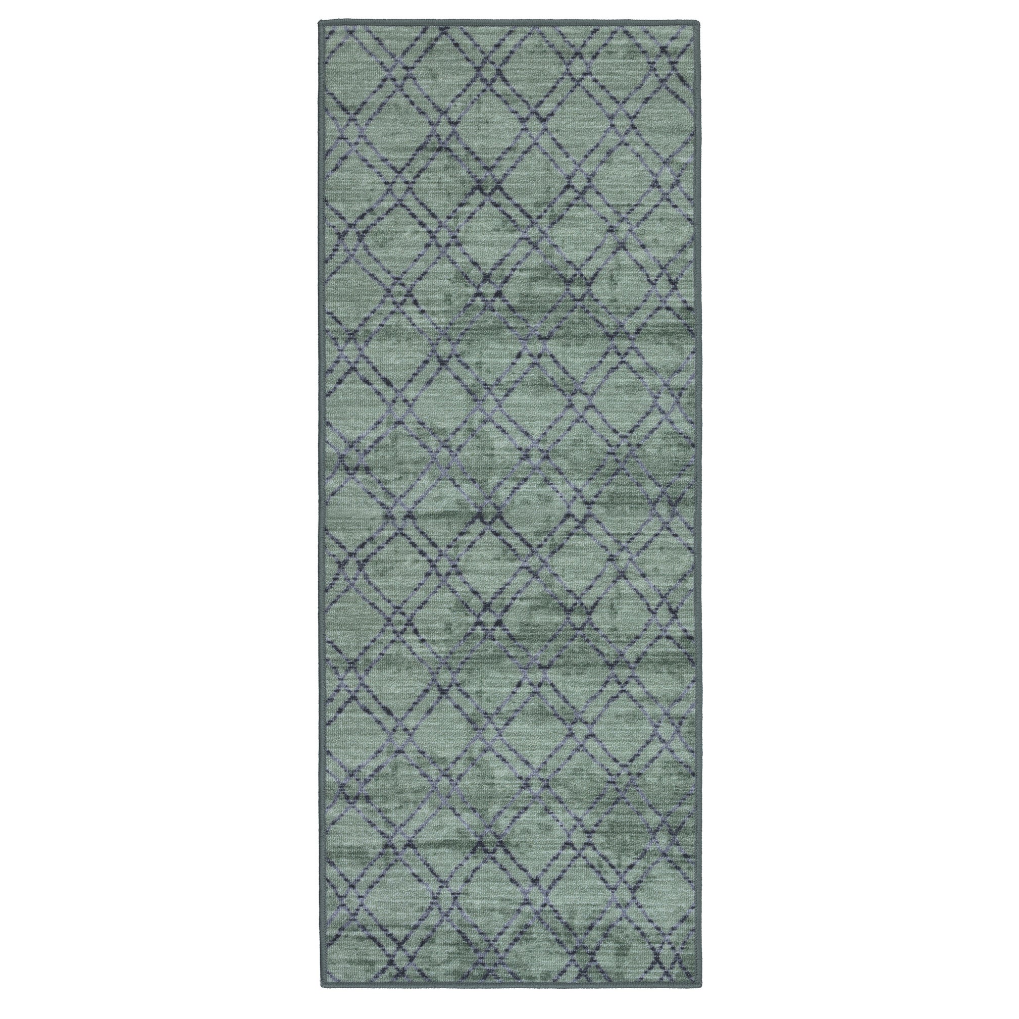 Chodnik antypoślizgowy Vita 80x300 cm Romby zielony