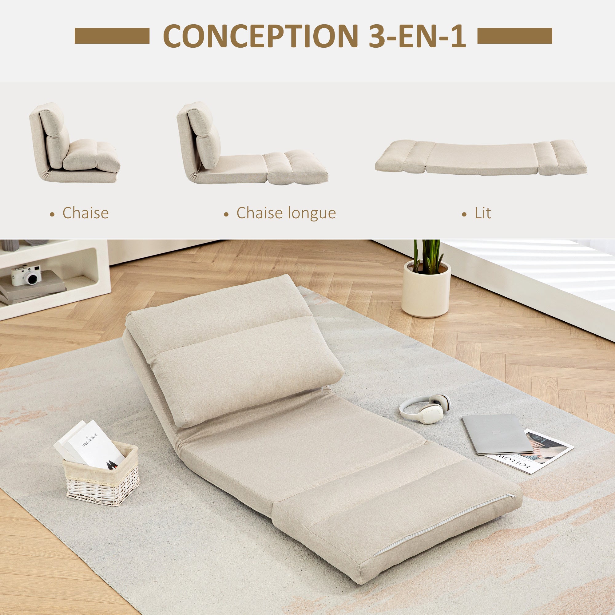 Fauteuil paresseux Polyester HOMCOM - 4