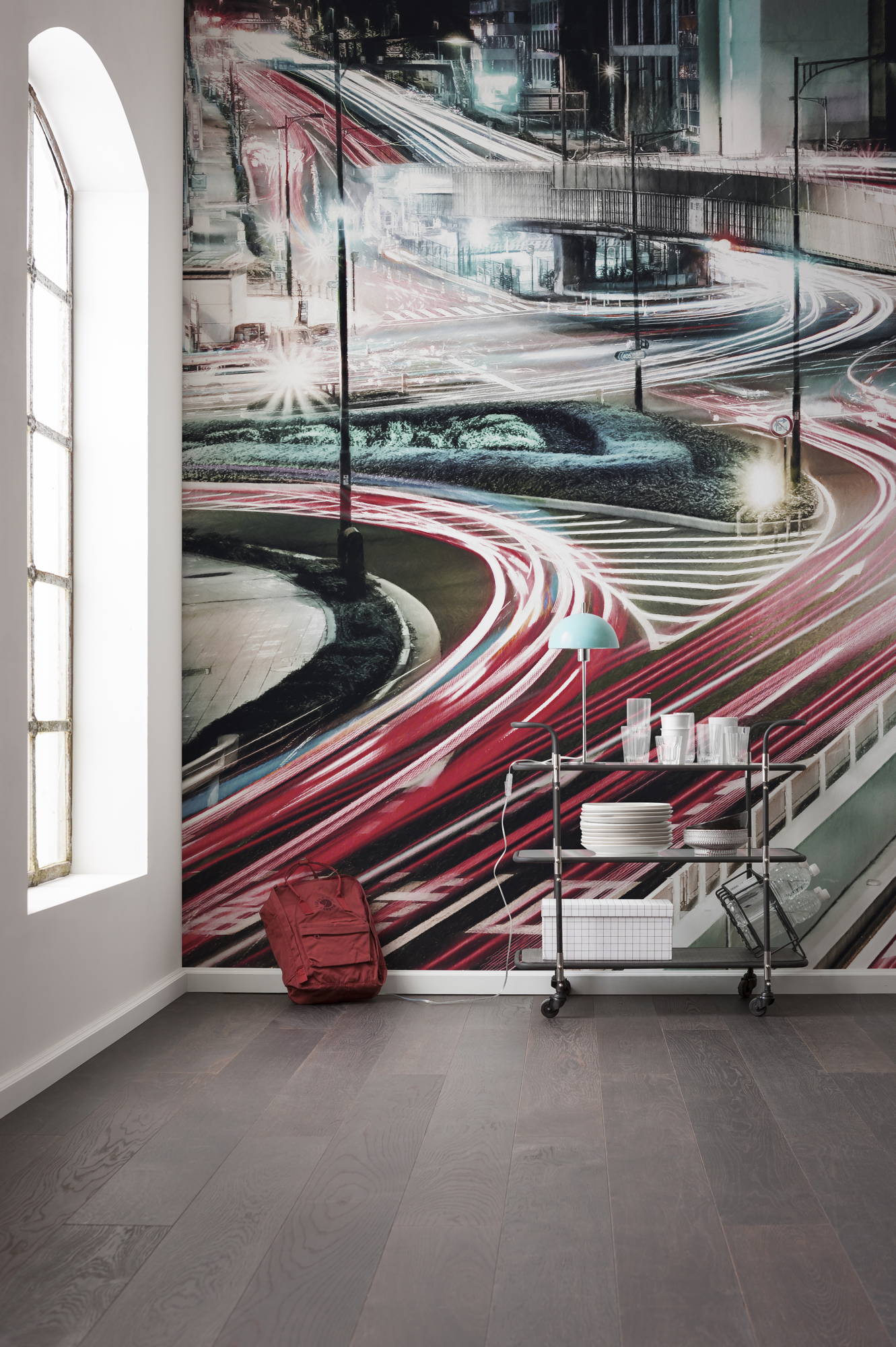 Fototapeta pejzaż miejski czerwonymIszarym - 400 x 250 cm - SANDERS &amp; SANDERS