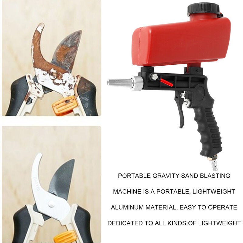 Pistolet de sablage pneumatique à Air Portable 90psi, Machine de sablage à main légère en Aluminium, outil réglable par gravité - 5