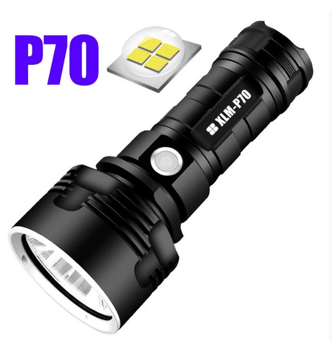 Wysokowydajna latarka LED, wodoodporna, 30 000 do 100 000 lumenów, XLM-P70 50 W, 3 tryby (pojedyncza bateria, 50 W-P70)