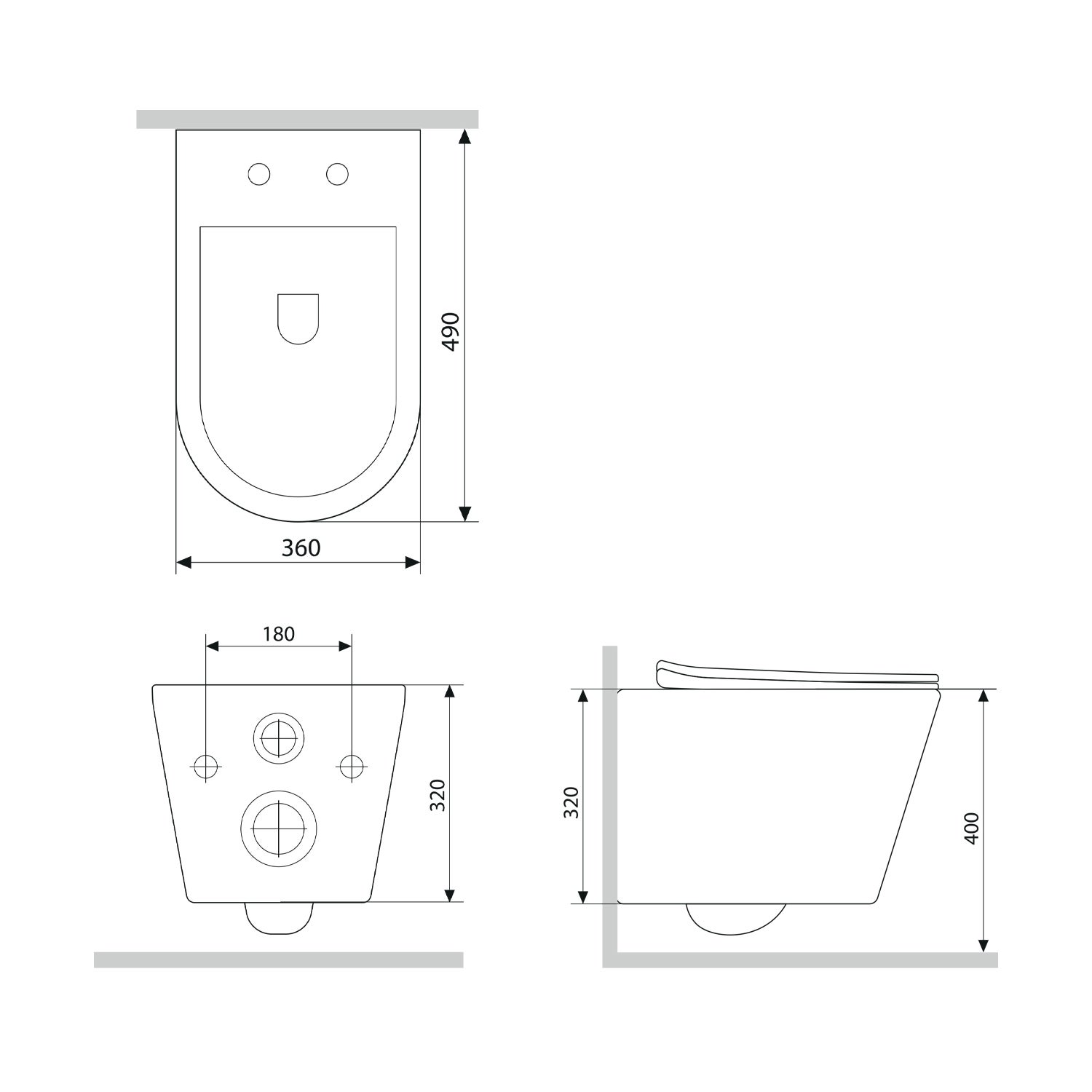 Pack WC suspendu bâti mural et cuvette Plaque Carrée Chrome,&nbsp;Pack WC Bati-support AM.PM X-Joy S - 8