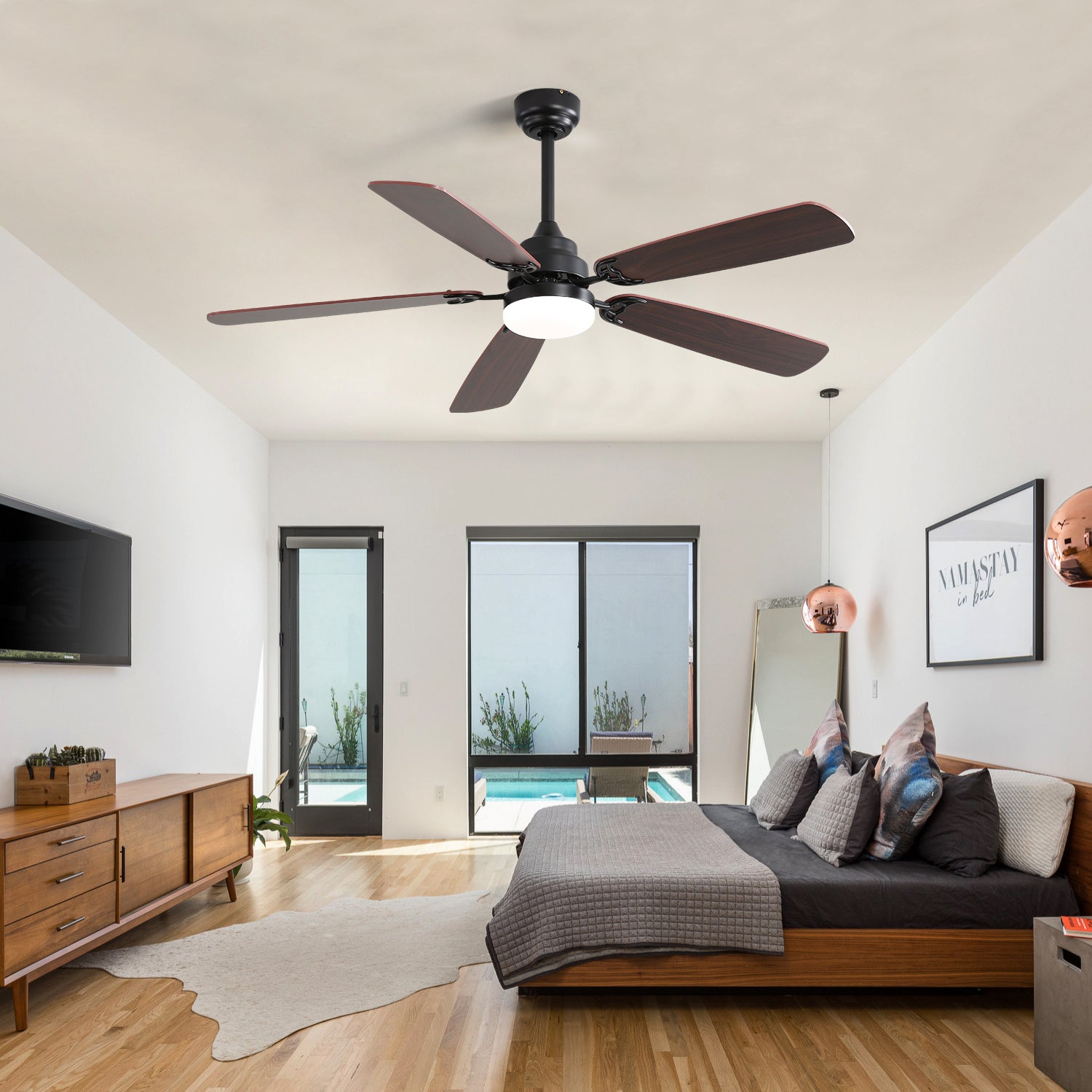 Hunter Ventilatore Da Soffitto Hardwick 52'' Con Kit Luce A LED E Telecomando - Argento Opaco