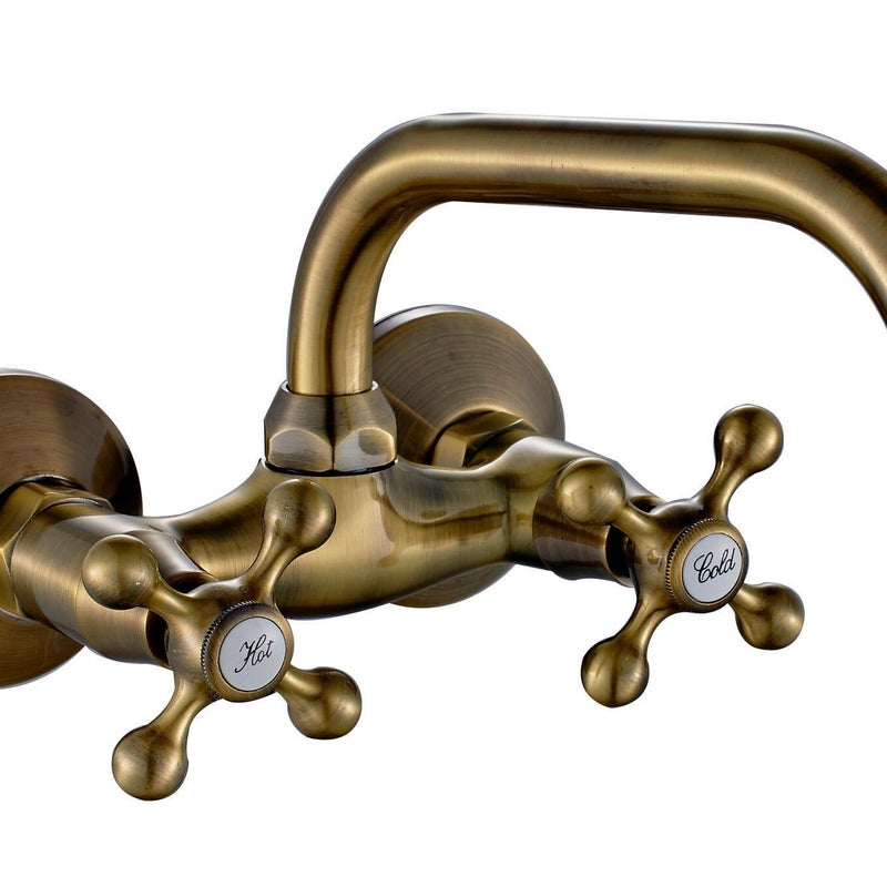 Bateria kuchenna dwuuchwytowa ścienna pozioma AQUAGRIF Athos 9-13 brąz