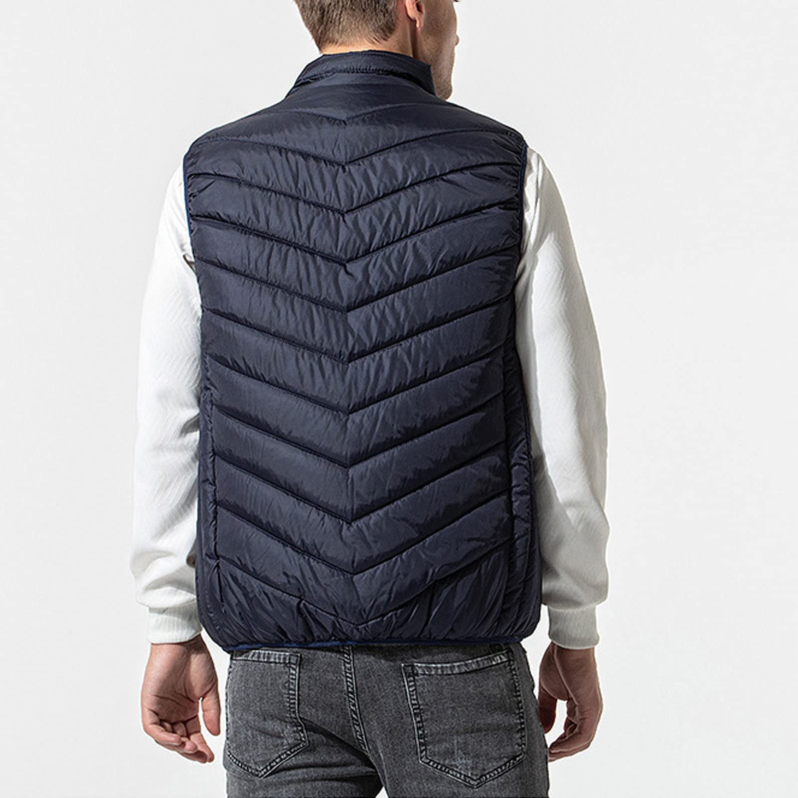 Gilet chauffant, gilet chauffant d'hiver, gilet chauffant électrique avec 3 niveaux de chauffage 9 zones de chauffage, vestes chauffantes lavables pou - 8