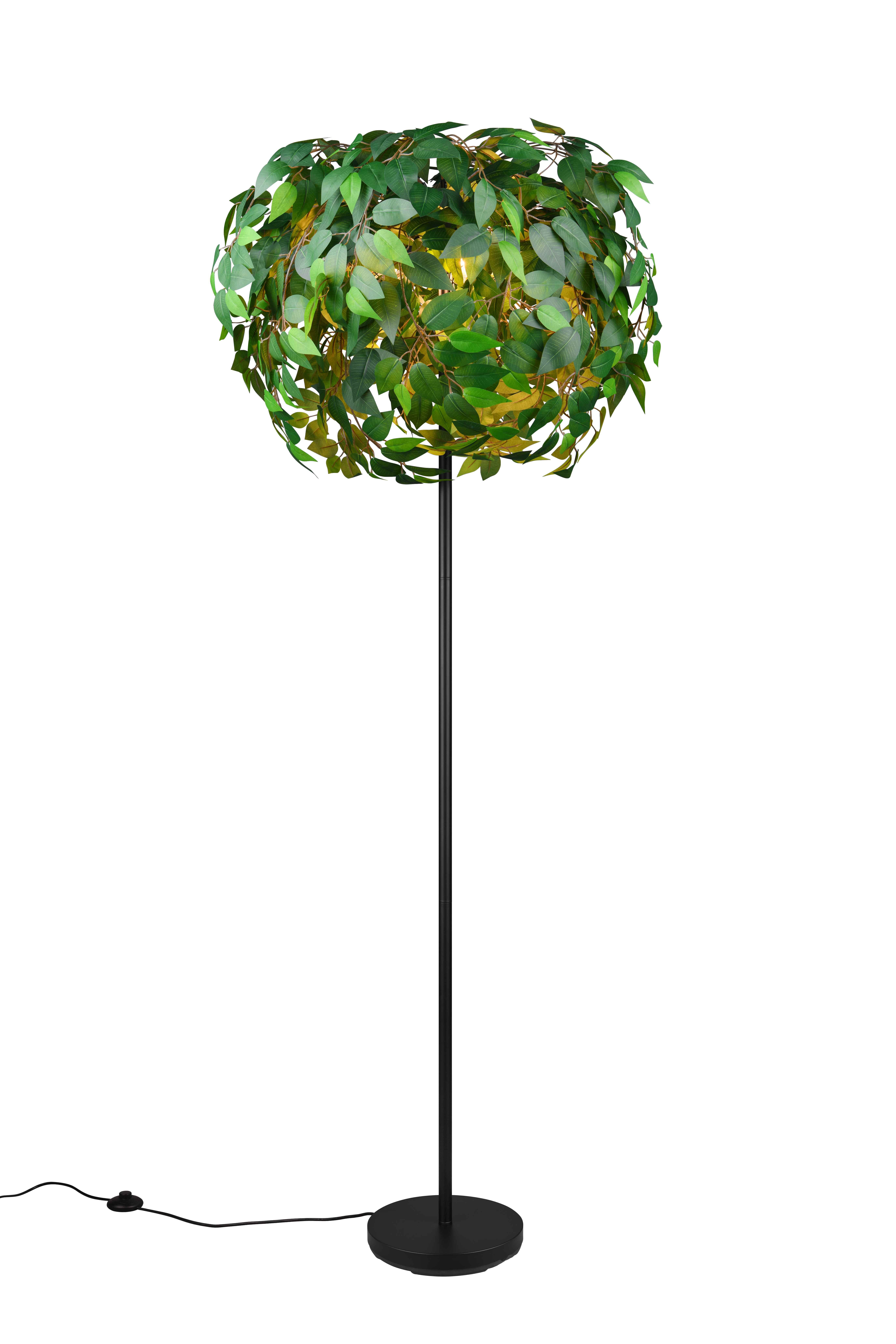 Lampa podłogowa stojąca Leavy zielono-czarna 3xE14x28W wym: 180 x 70 x 70 cm tworzywo sztuczne RL