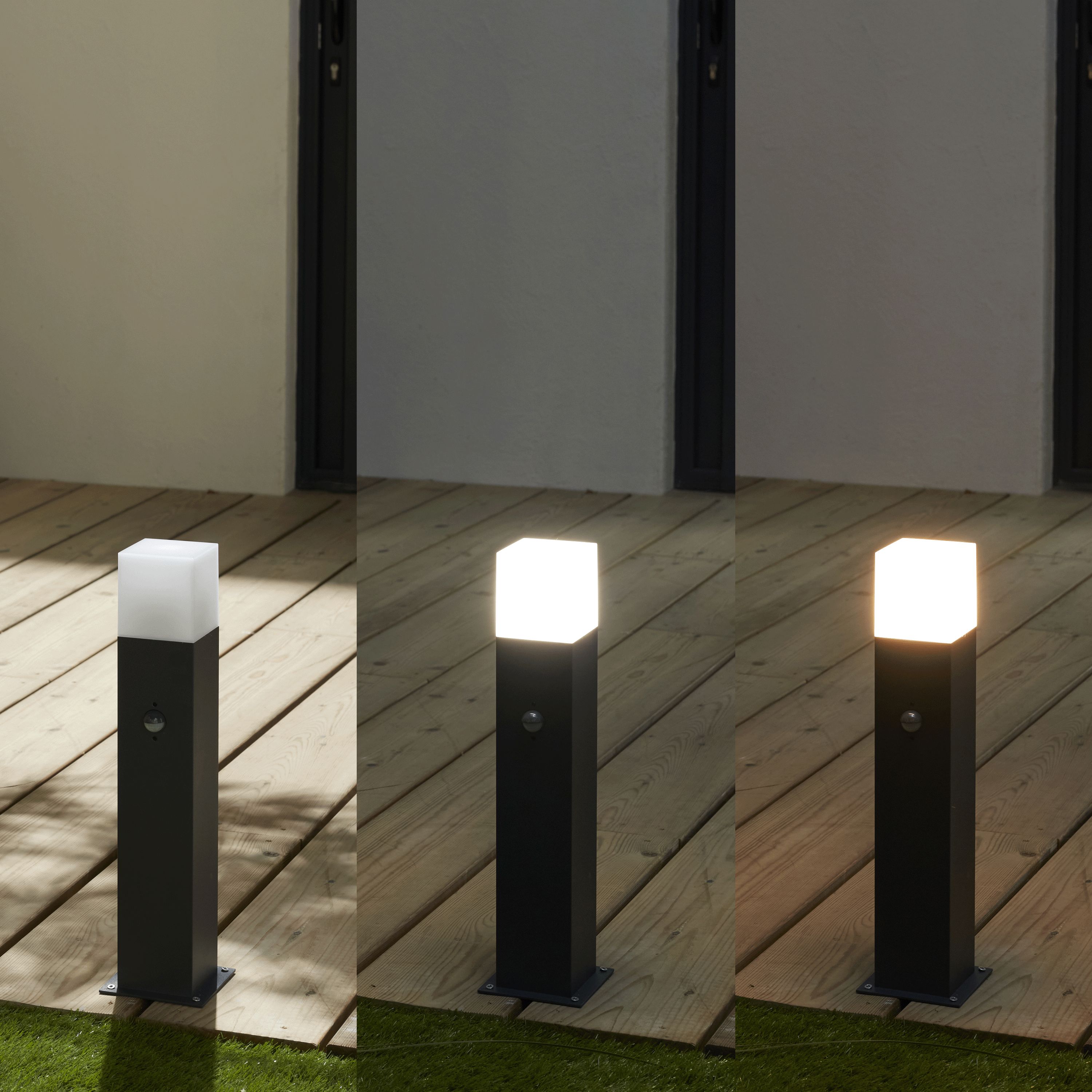 Lampione da esterno con sensore di movimento CIES A. 45 cm - 1 x E27 max 25W - IP54 - Antracite - INSPIRE - 3