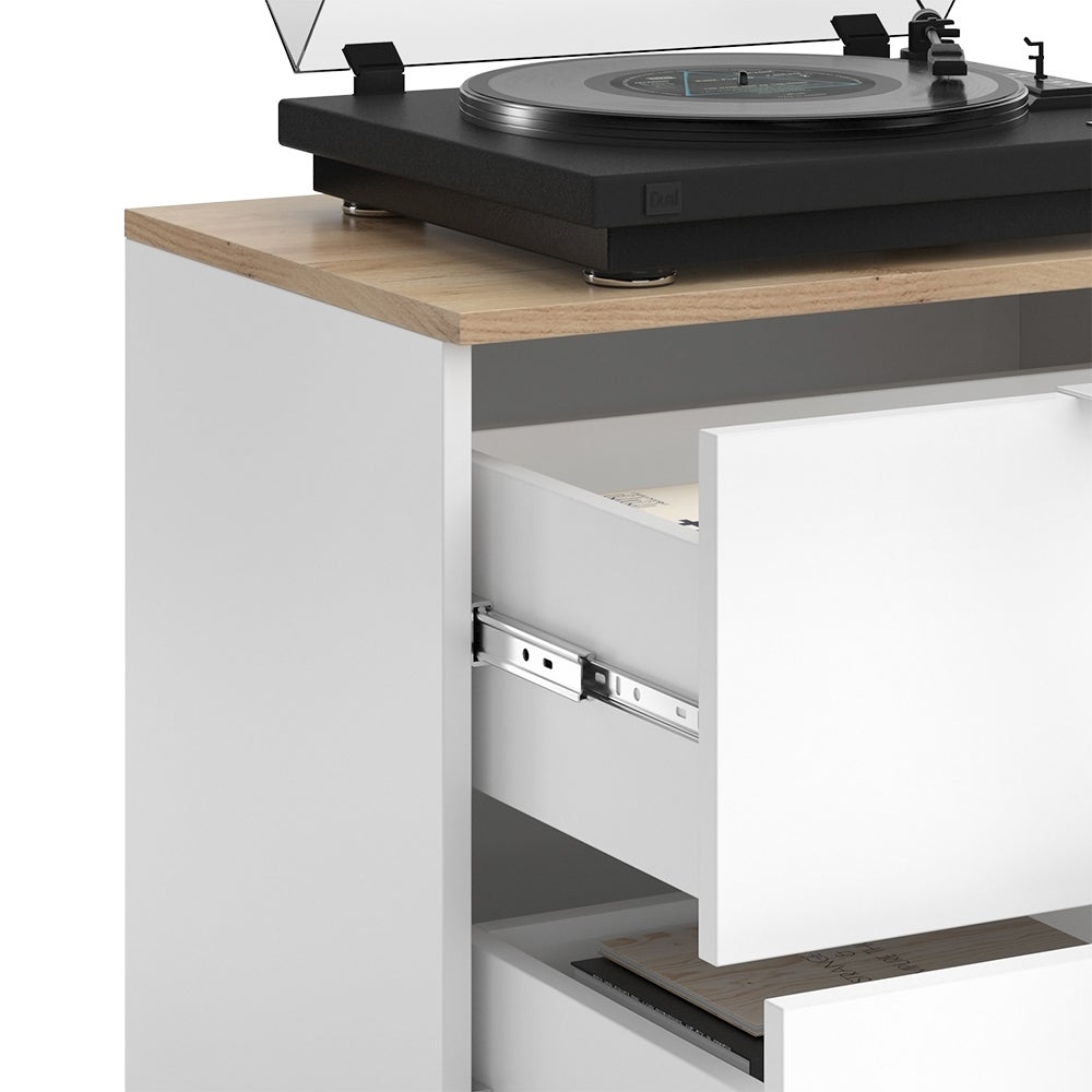 Vicco Commode Wido, Blanc/Sonoma, 60x50cm avec 2 tiroirs - 6