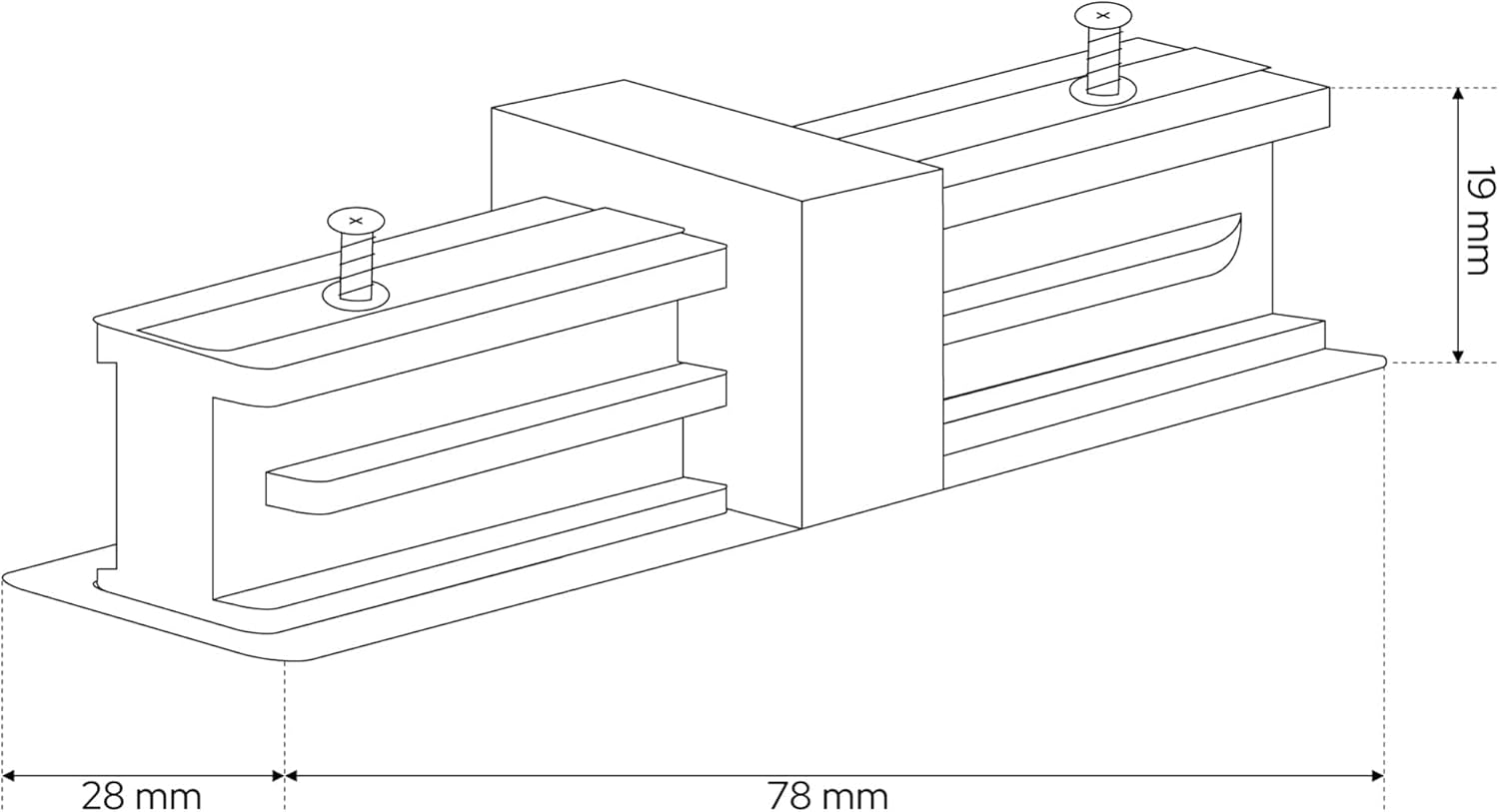 Connecteur linéaire type I monophasé guide de joint de voie COULEUR BLANC - 5
