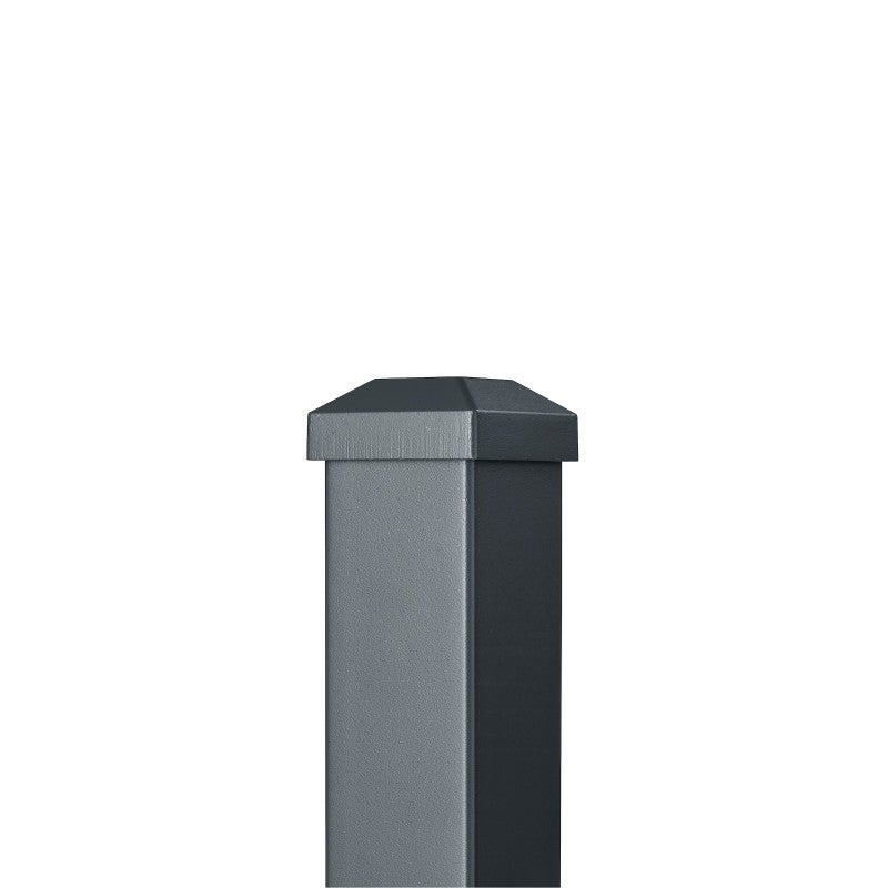 Poteau aluminium tradition style ferronnerie sur platine avec chapeau H 86.5 cm Gris - 3