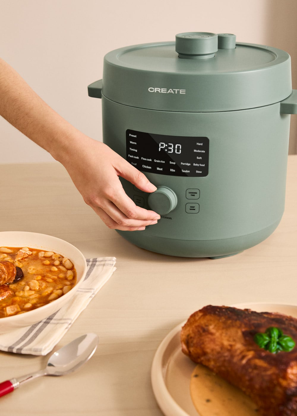 CREATE - PRESSURE COOKER STUDIO - Autocuiseur électrique multifonctionnel programmable- Sauge - 4