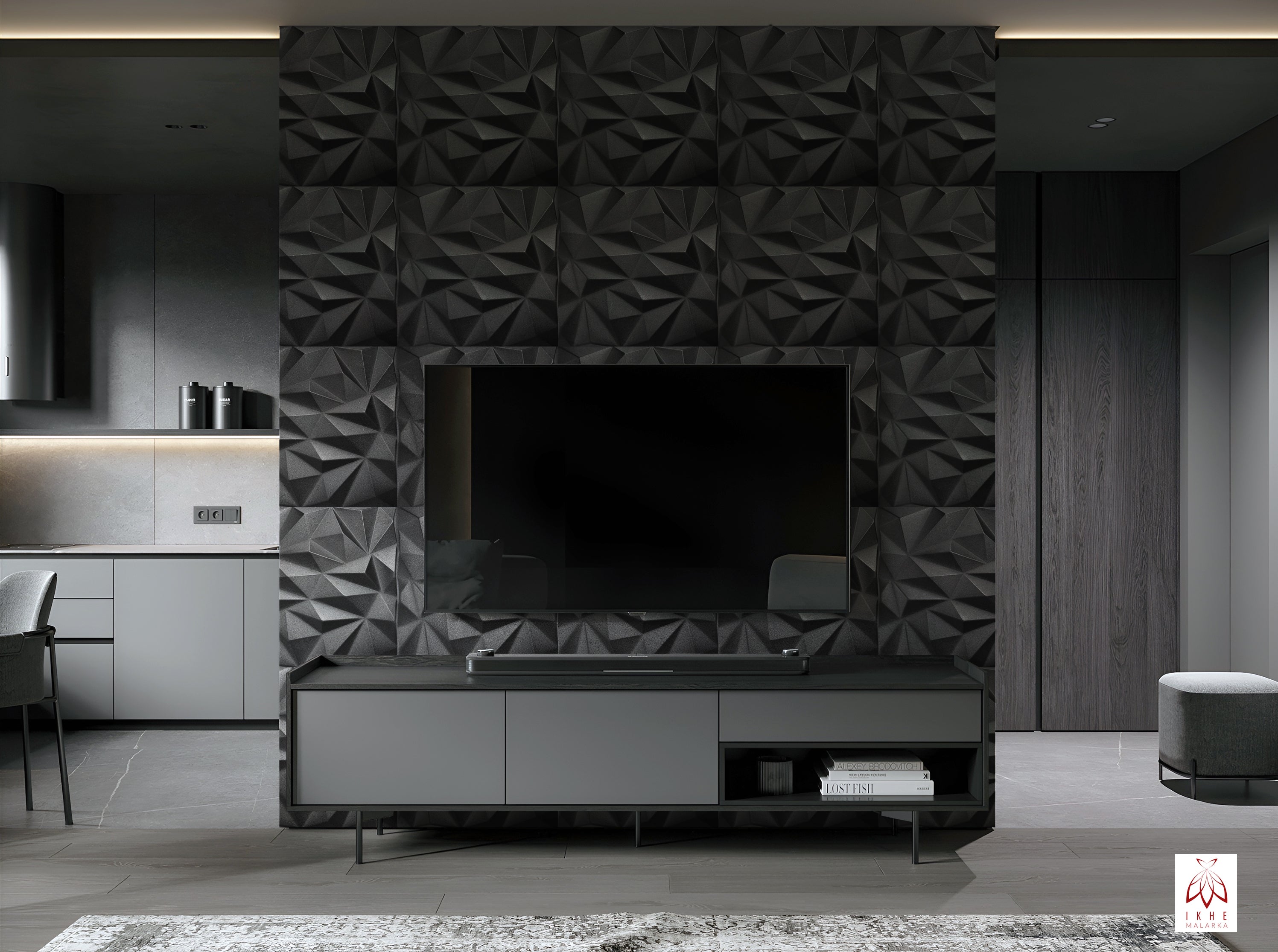 Panneaux muraux 3D décors revêtement mural panneaux de plafond POLYSTYRENE MATERIAL STYROPOR-TYPE 3mm force 8 pièces - 2m² Zircon Noir - 2