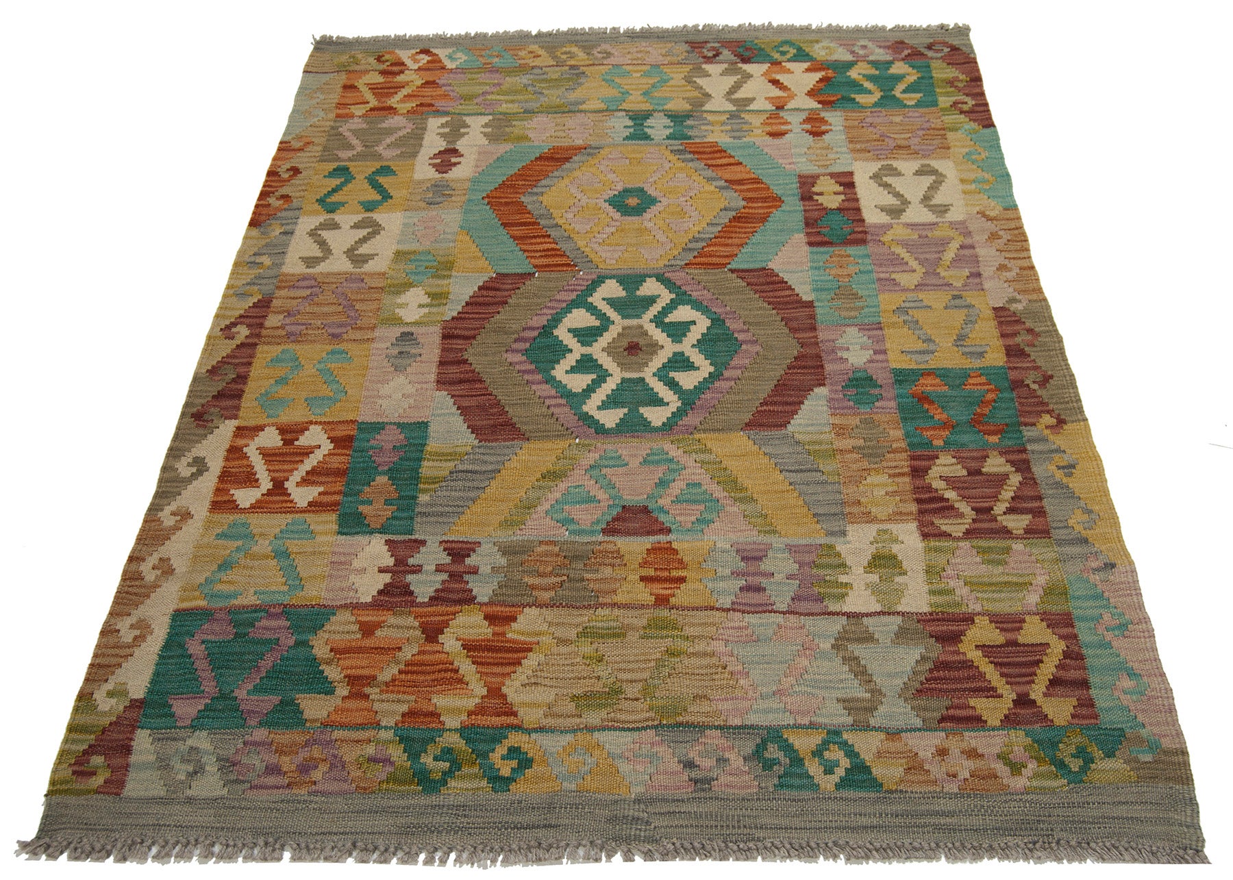 Oryginalny, ręcznie robiony kilim w stylu klasycznym, 152x105 cm