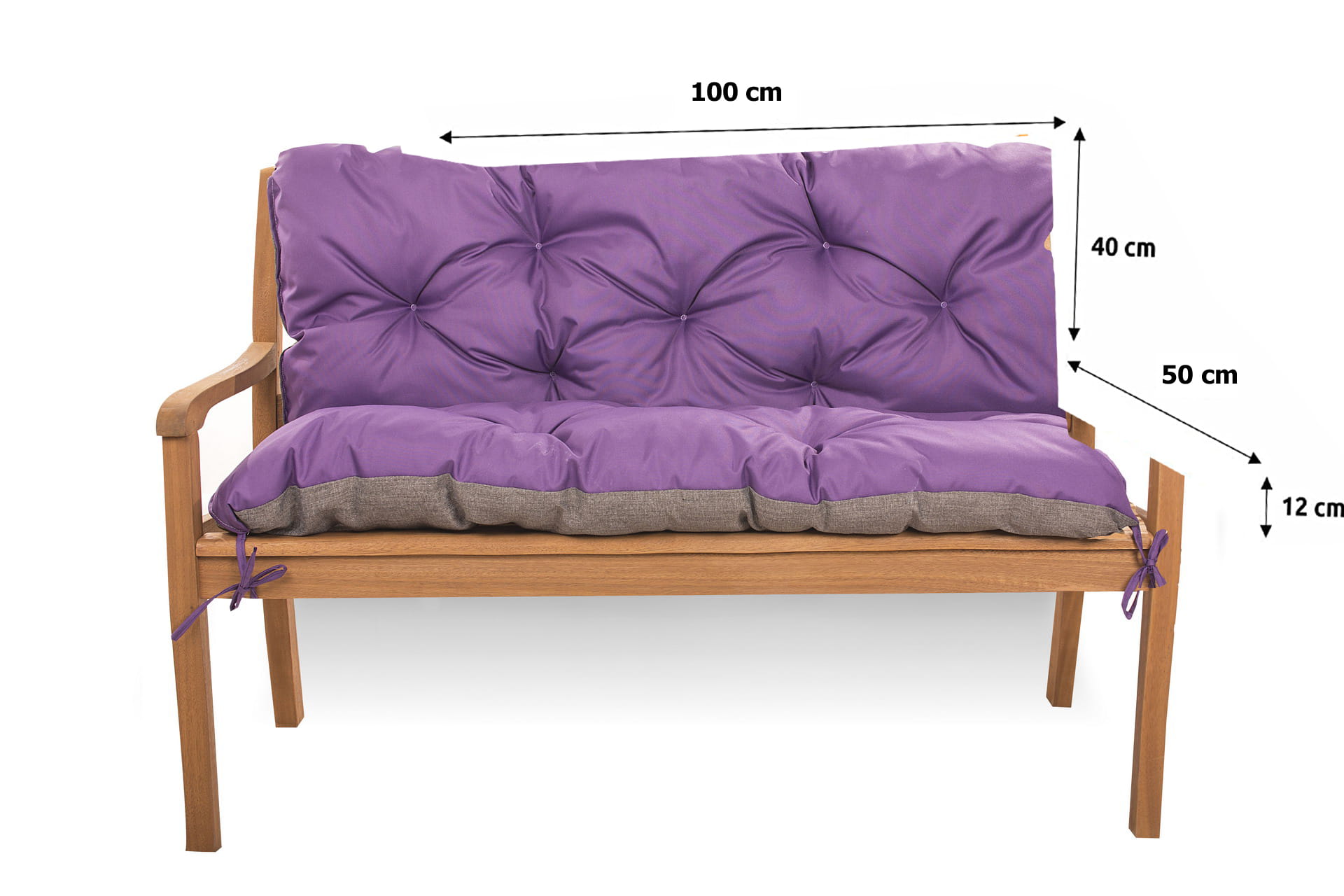 Coussin pour banc De Jardin 100 x 50 x 40cm Coussin pour balancelle, Violet - 4