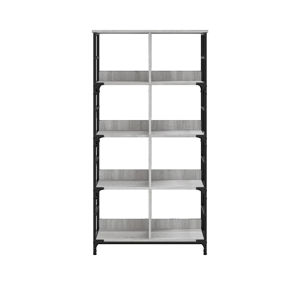 Biblioteczka vidaXL Sonoma Szara 8 przegrodów drewno inżynieryjne stal