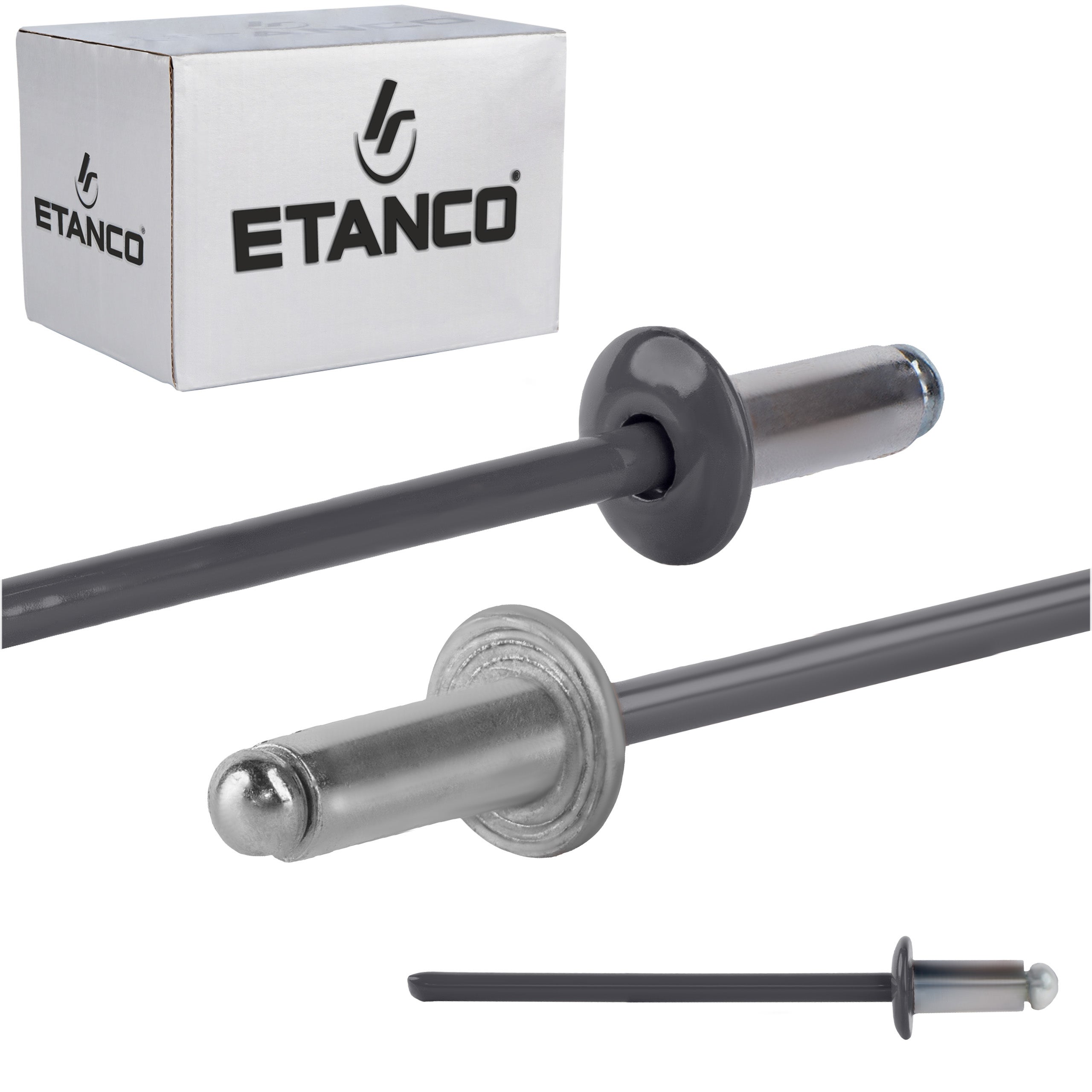 Nity otwarte aluminiowe Etanco Lakierowane RAL 7016 3,2x6 mm 500szt