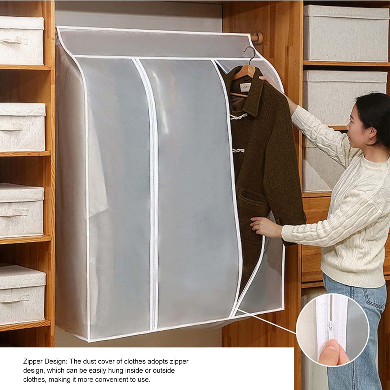 Copriabiti antipolvere di alta qualità, ideale per armadi e appendiabiti, 120 x 120 cm. - 3