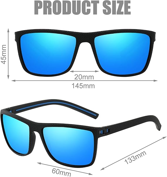 3 Pièces Lunette de Soleil, Lunettes de Soleil Homme Polarisées, Cadres Vintage, Classiques, éLéGants, Objectifs Haute DéFinition, Conduite, Cyclism - 2