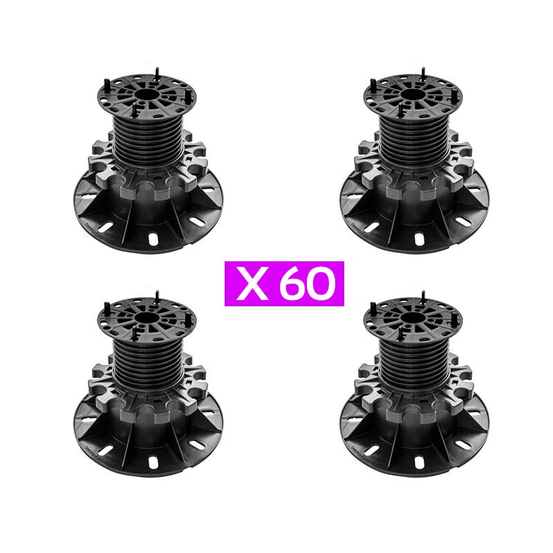 Lot de 60 plots réglables de 60 à 115 mm pour terrasse dalle DAKOTA ...