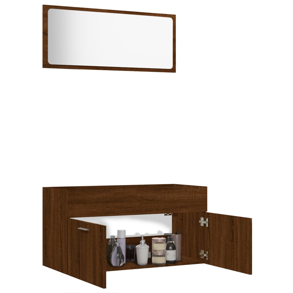 Maison Exclusive - Set Mobili da Bagno 2 pz Rovere Marrone in Legno Multistrato - 4