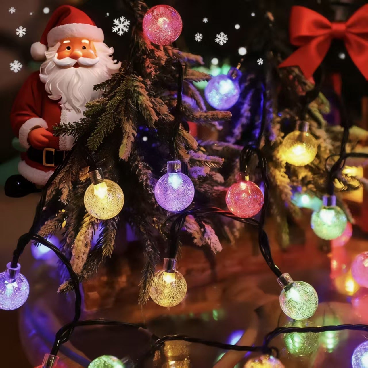 ANCIENNE GUIRLANDE ÉLECTRIQUE de Noël clignotante 9 mètres int ext 180