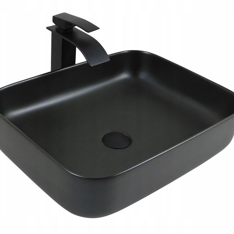 Umywalka nablatowa Estiva AGRA Black Matt czarna matowa 50x39x13 cm