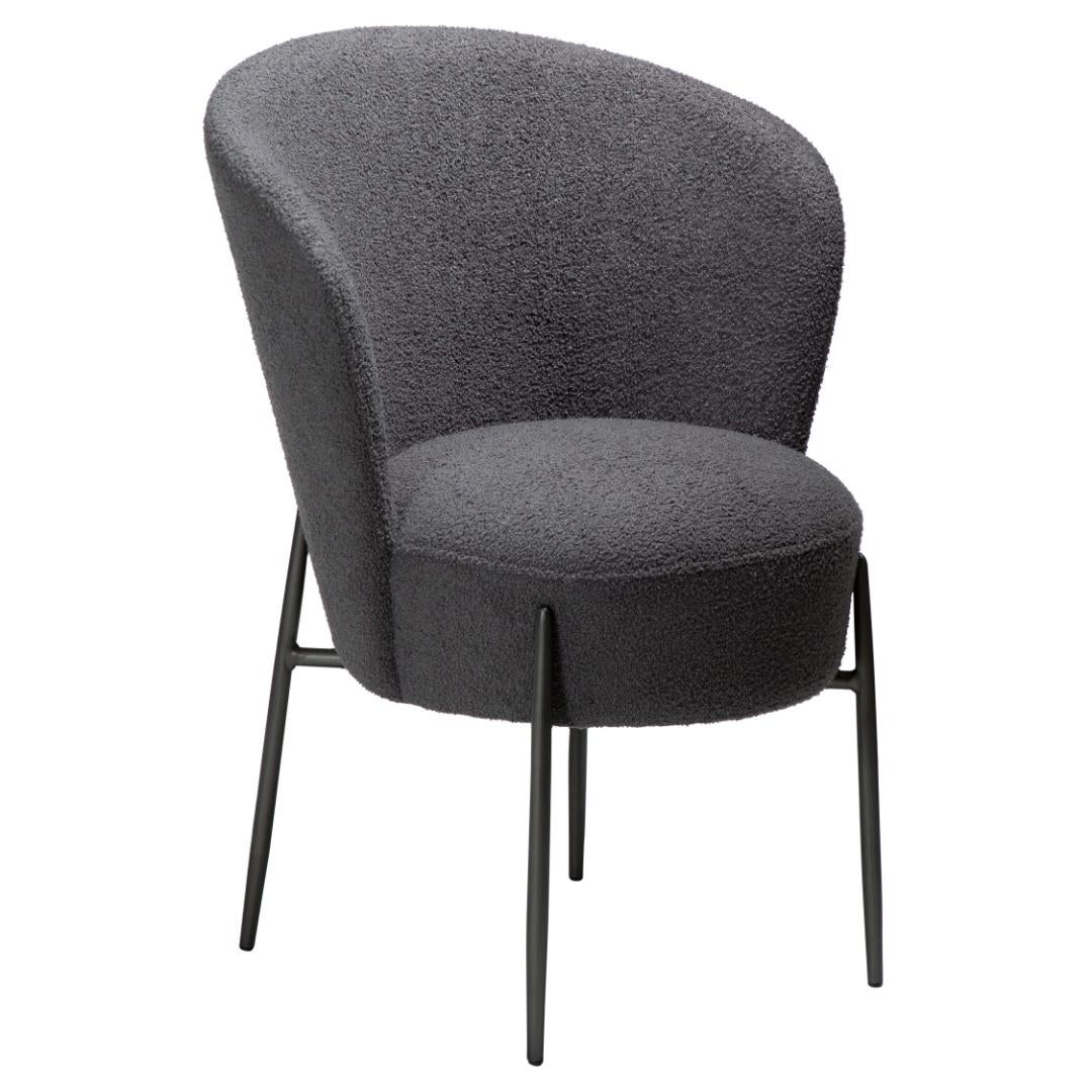 Orbit Dan-Form krzesło stołowe bouclé szary.