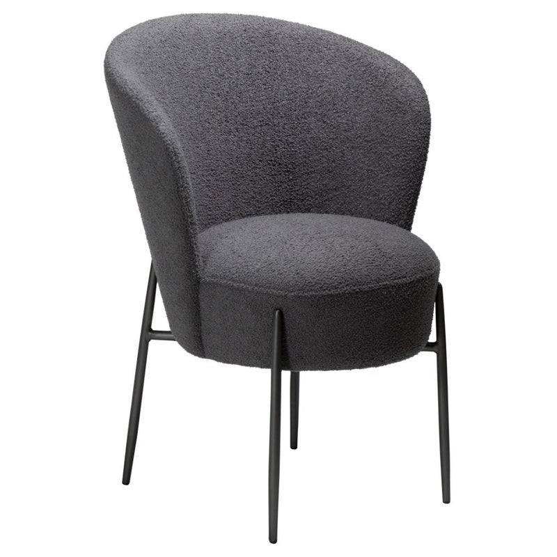 Orbit Dan-Form krzesło stołowe bouclé szary.