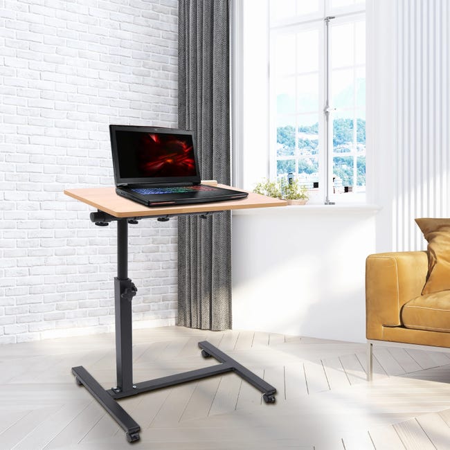 Wohenster Table de Lit Roulante Table de Bureau Pliante pour Ordinateur Portable Table Réglable en Hauteur 80x40x65-88cm et Inclinable Table De Travail avec 360°roulettes Et Structure en Métal, Beige Wohenster Table de Lit Roulante Table de Bureau Pliante pour Ordinateur Portable Table Réglable en Hauteur 80x40x65-88cm et Inclinable Table De Travail avec 360°roulettes Et Structure en Métal, Beige