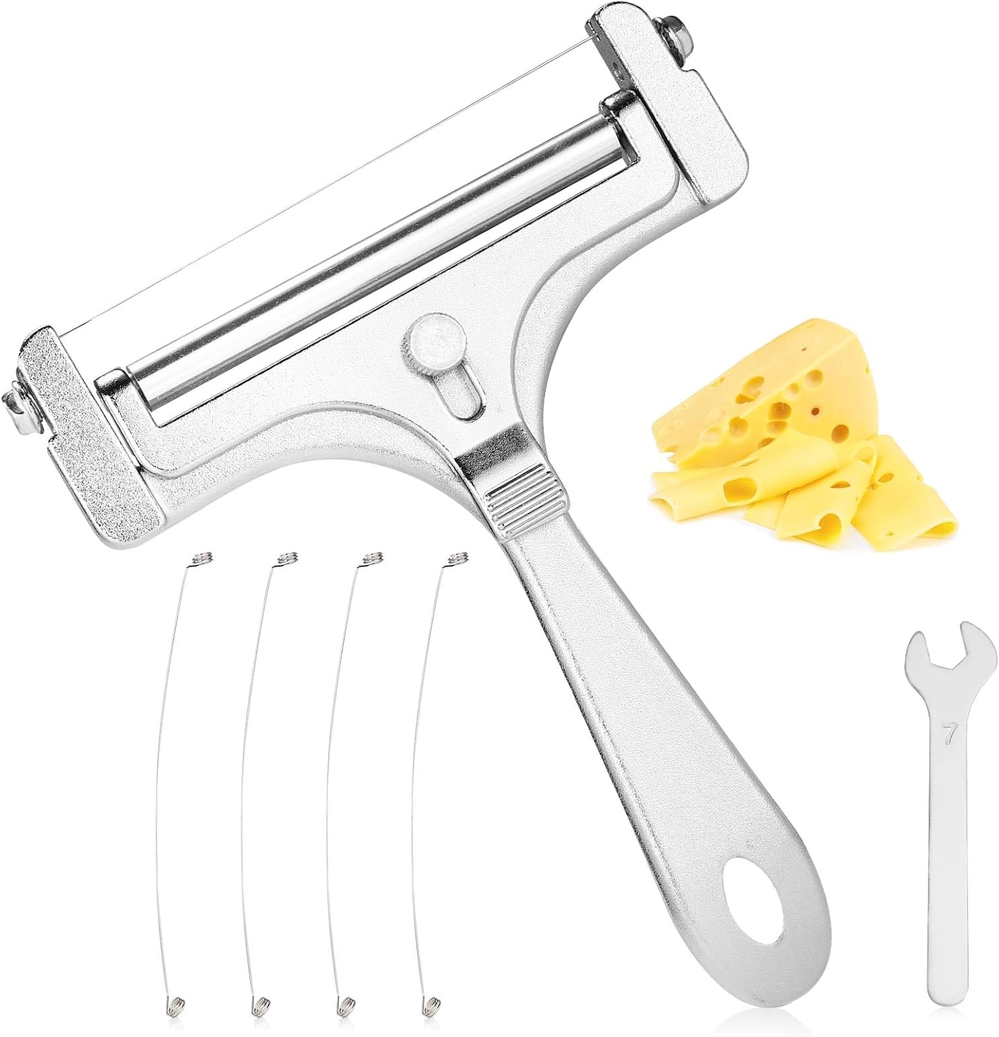 LOOR Affettatrice regolabile per formaggio, per formaggio e mozzarella, formaggio americano, formaggio svizzero, cheddar