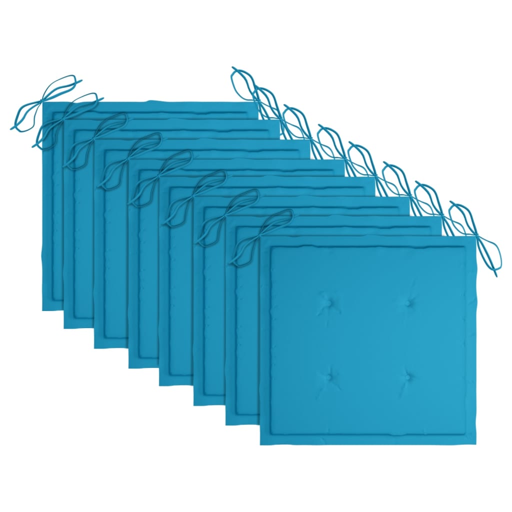 Chaises de jardin 8 pcs avec coussins Bois de teck massif 23 - 8