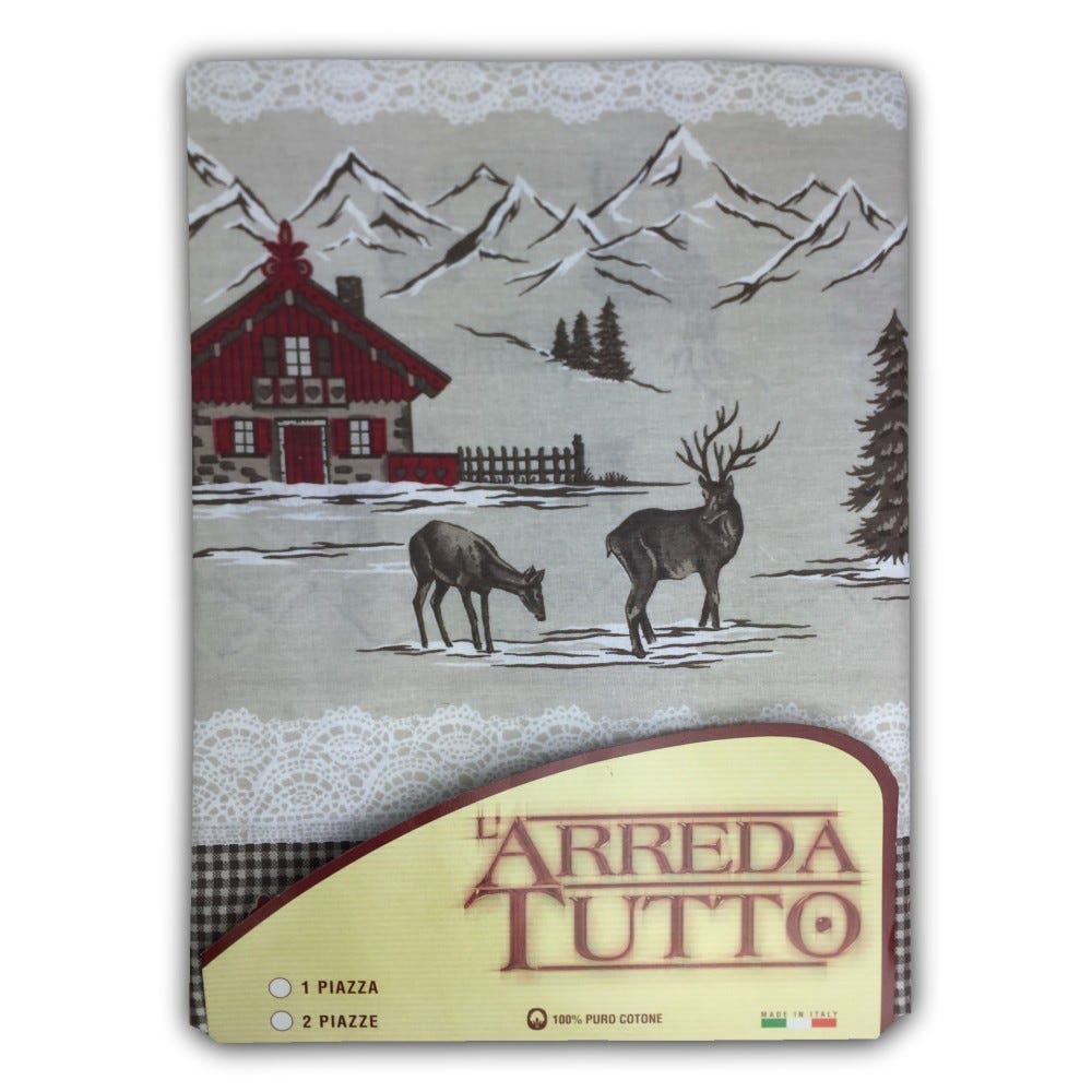 EURONOVITA' Telo Arredo Copridivano Copriletto Multiuso In Cotone Granfoulard 100% Made In Italy, Motivo Shabby Cuore Rosso E Pois Bianco, 170x280 Cm