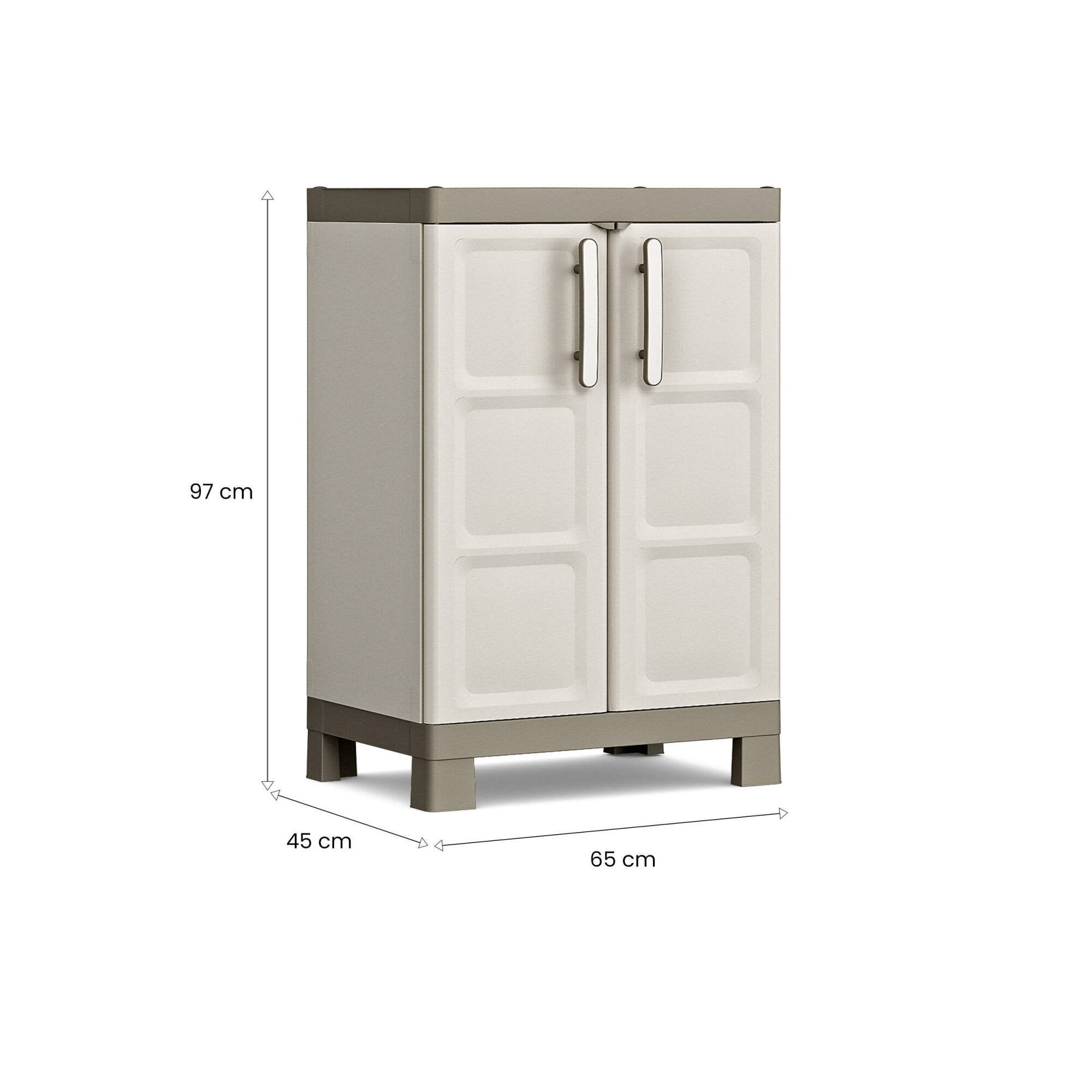Armario de exterior - Mueble de jardín marrón arena 65x45x97h cm - 3