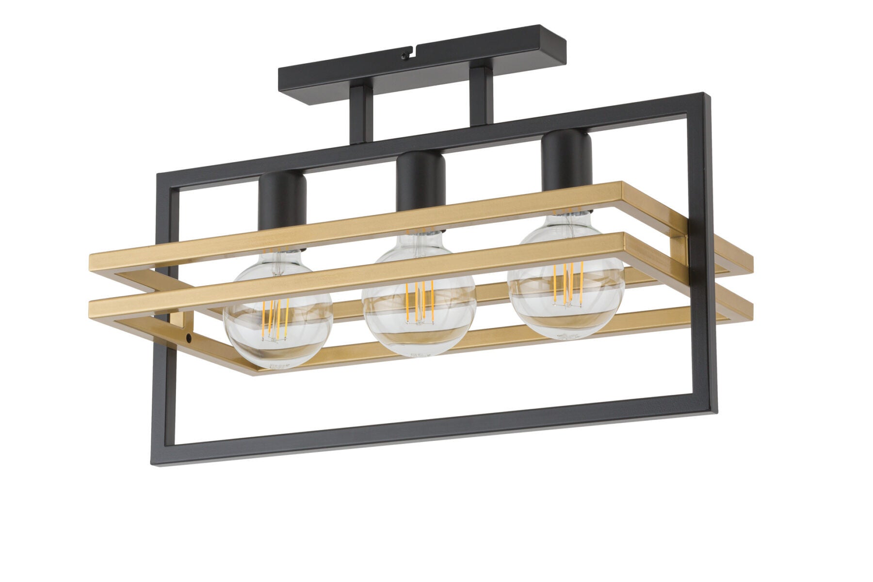 Lampa sufitowa wisząca Merci czarno-złota 3xE27x15W dekoracyjna wym: 34 x 52 x 26 cm metal SIGMA