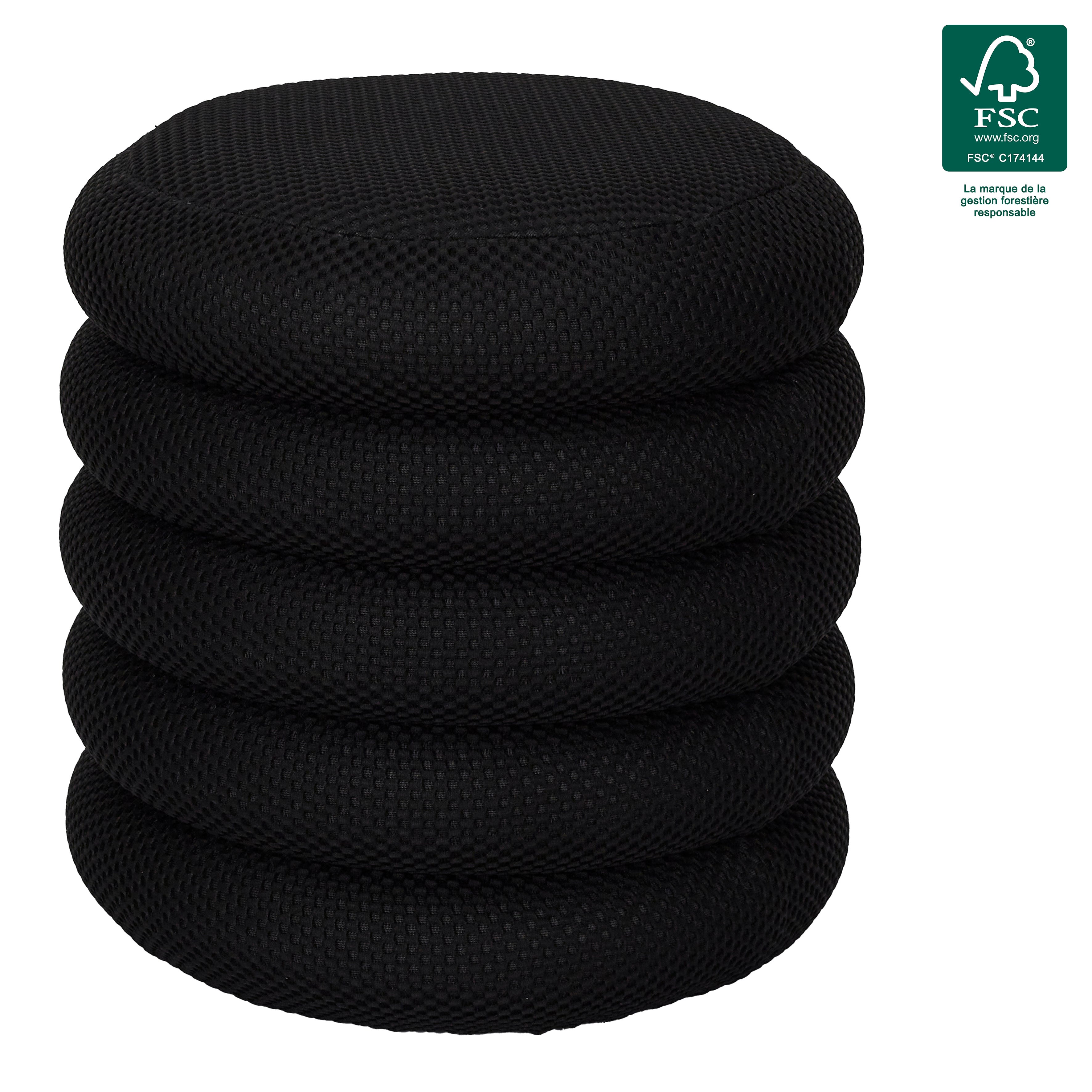 Pouf - Home Deco Factory - Atome - Rangement - Noir - 2