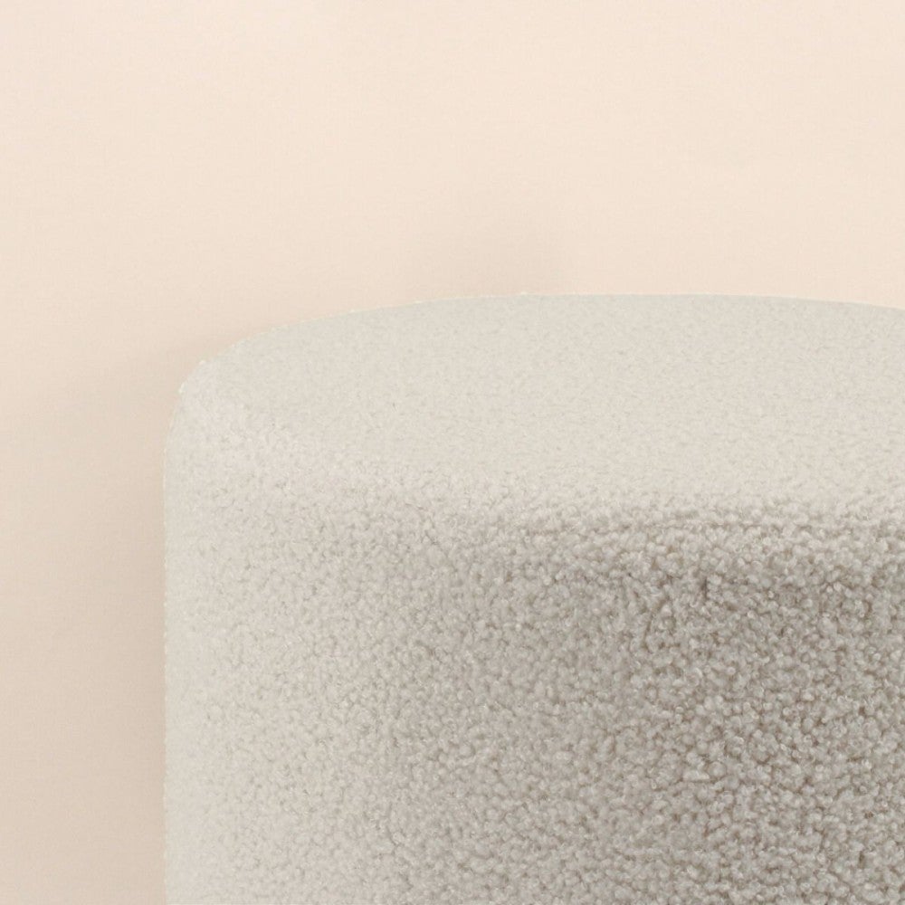 Pouf rond en tissu bouclette 33cm - Ornami - 4