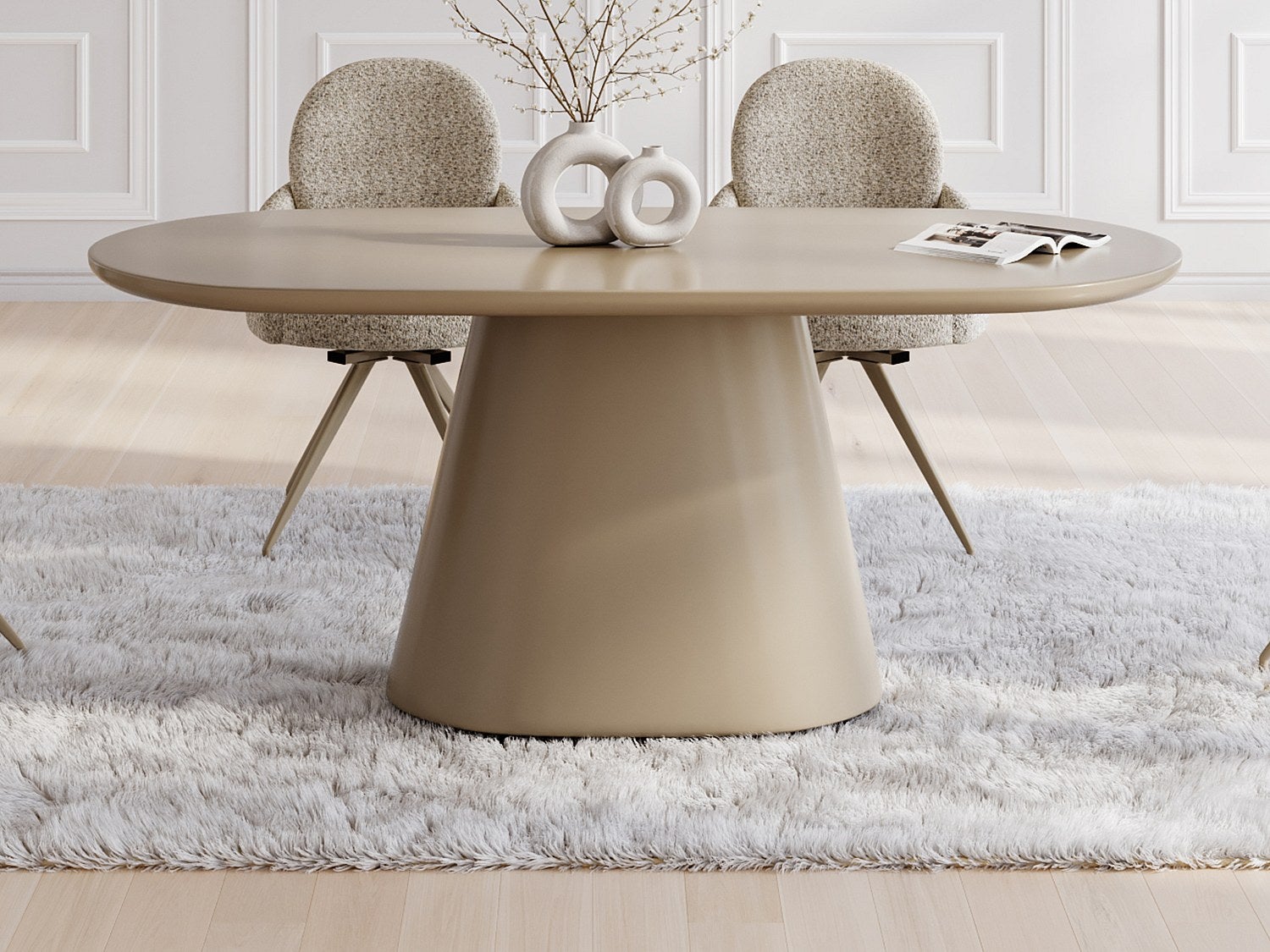 Stół do jadalni dla 6 osób z MDF - Taupe - VALIANA marki Pascal Morabito