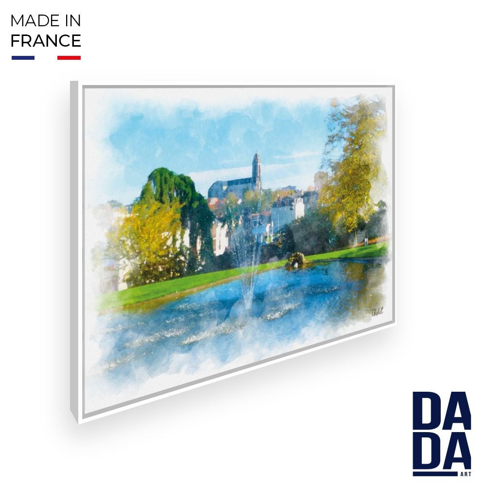 Tableau Vue de Cholet / 45x60cm / Cadre Blanc / Fabriqué en France ...