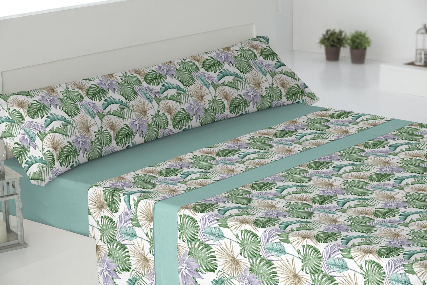 Juego de sábanas tres piezas chile aqua donegal cama de 150