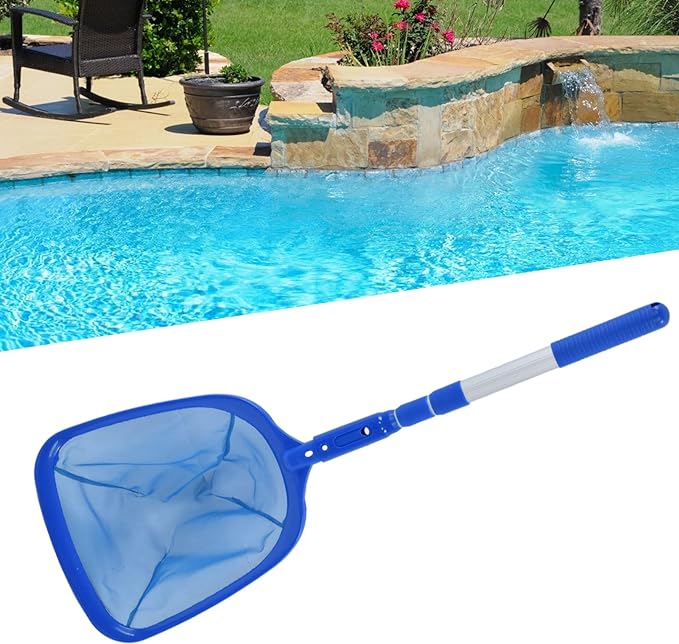 1*Écumeur de piscine, kit de nettoyage de piscine, accessoires de piscine en filet à mailles fines pour spas, piscines, feuilles de piscine et saleté - 4