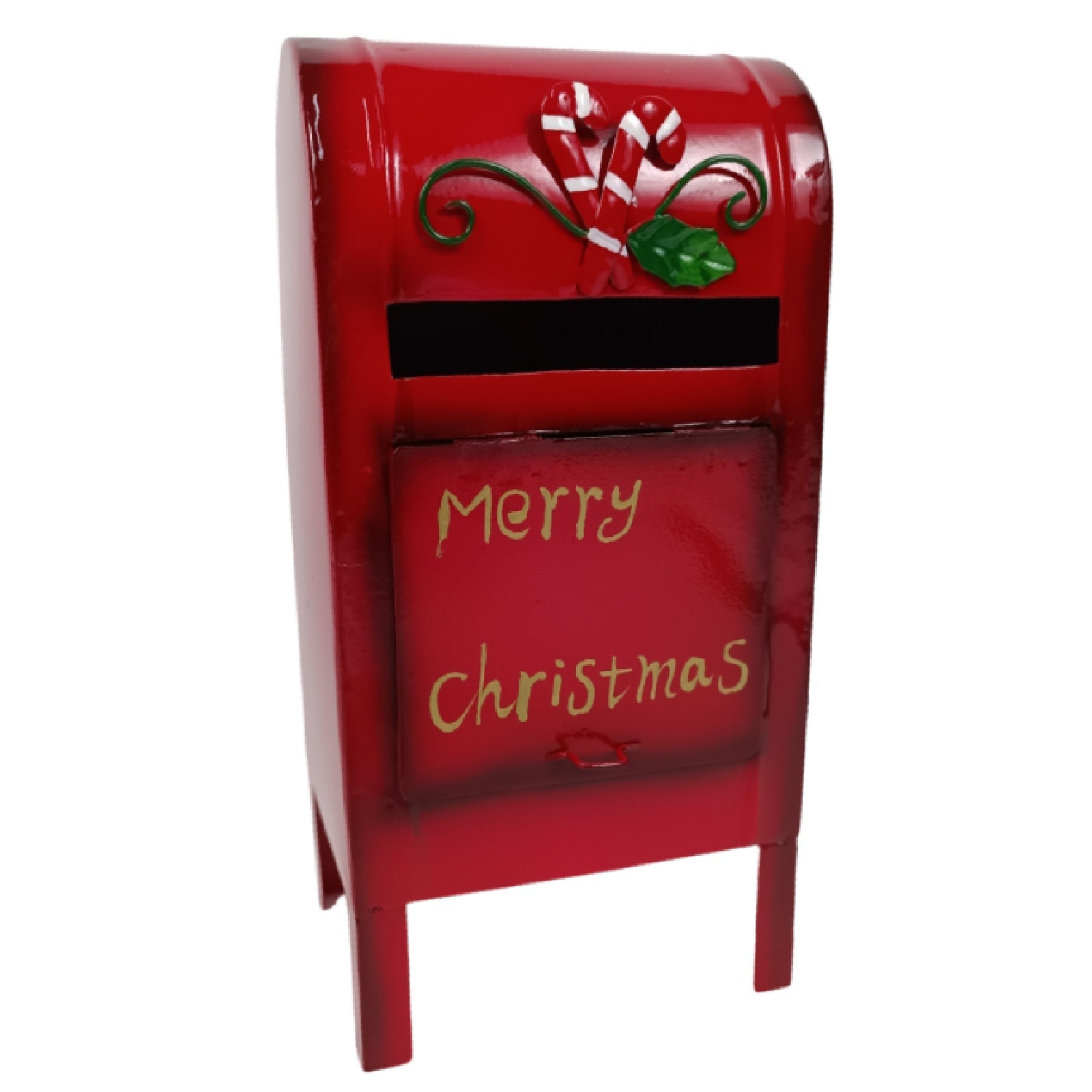 Buzón rojo decorado para cartas de hojalata decoración navideña - 3
