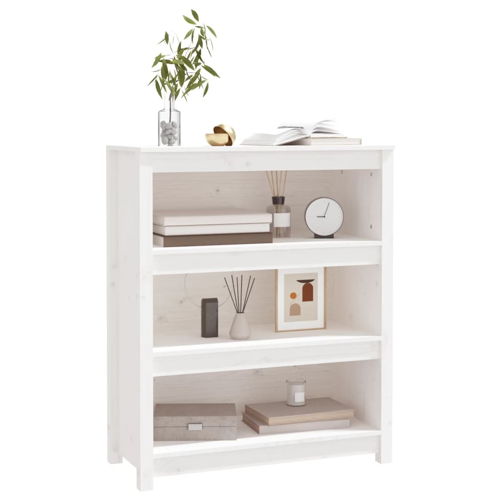 Maison Exclusive - Estantería madera maciza de pino blanca 80x35x97 cm - 4