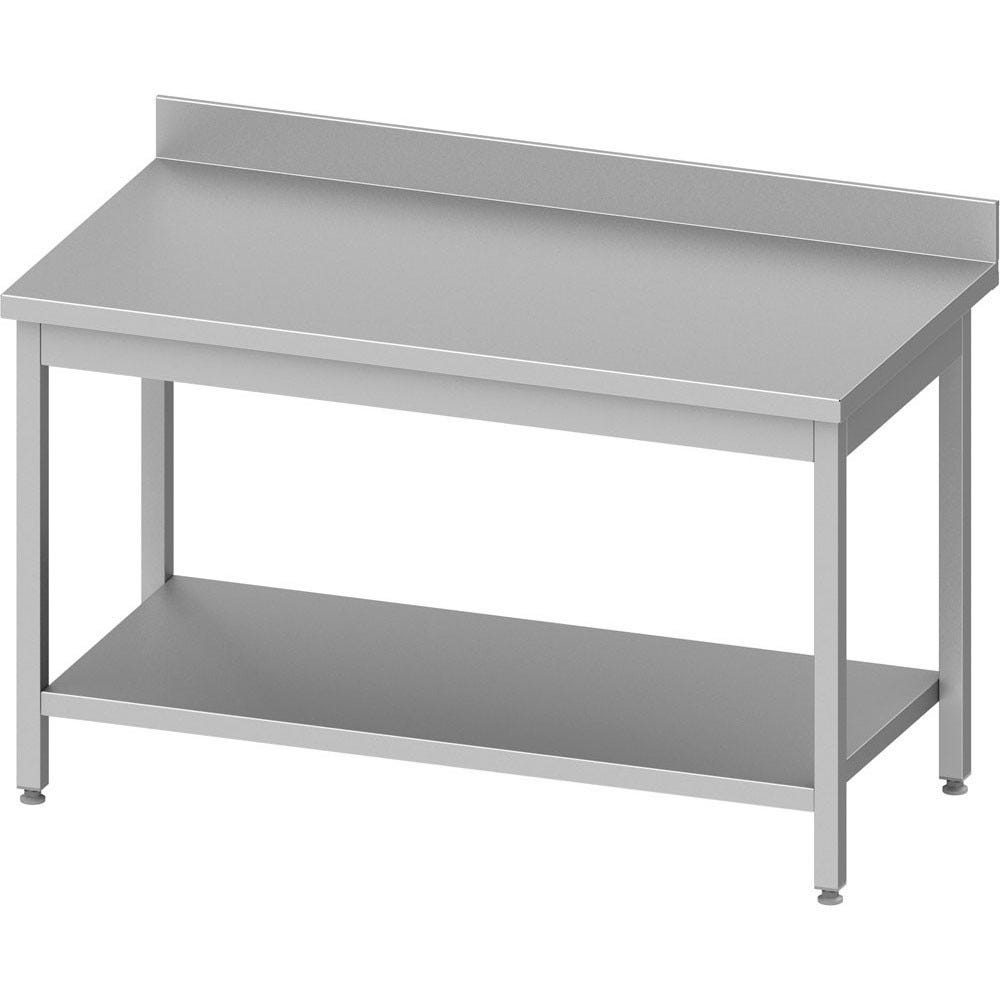 Table Inox de Travail AISI 201 Adossée avec Etagère - Gamme 600 ...