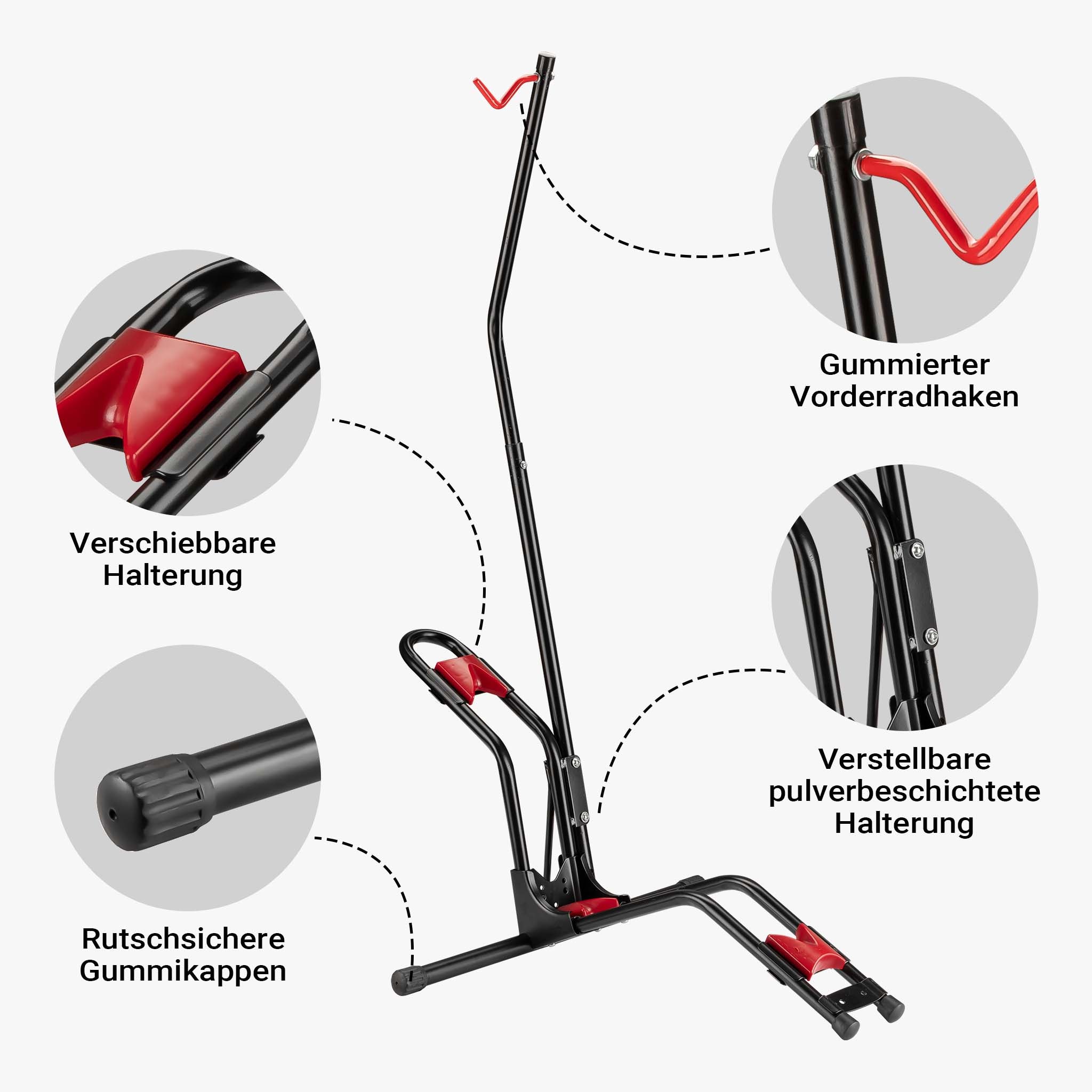Support Vélo Sol Acier Wiltec Range-vélo Vertical De Sol Autoporteur – 53 X 11 X Rack Vélo Sol 1 Vélo