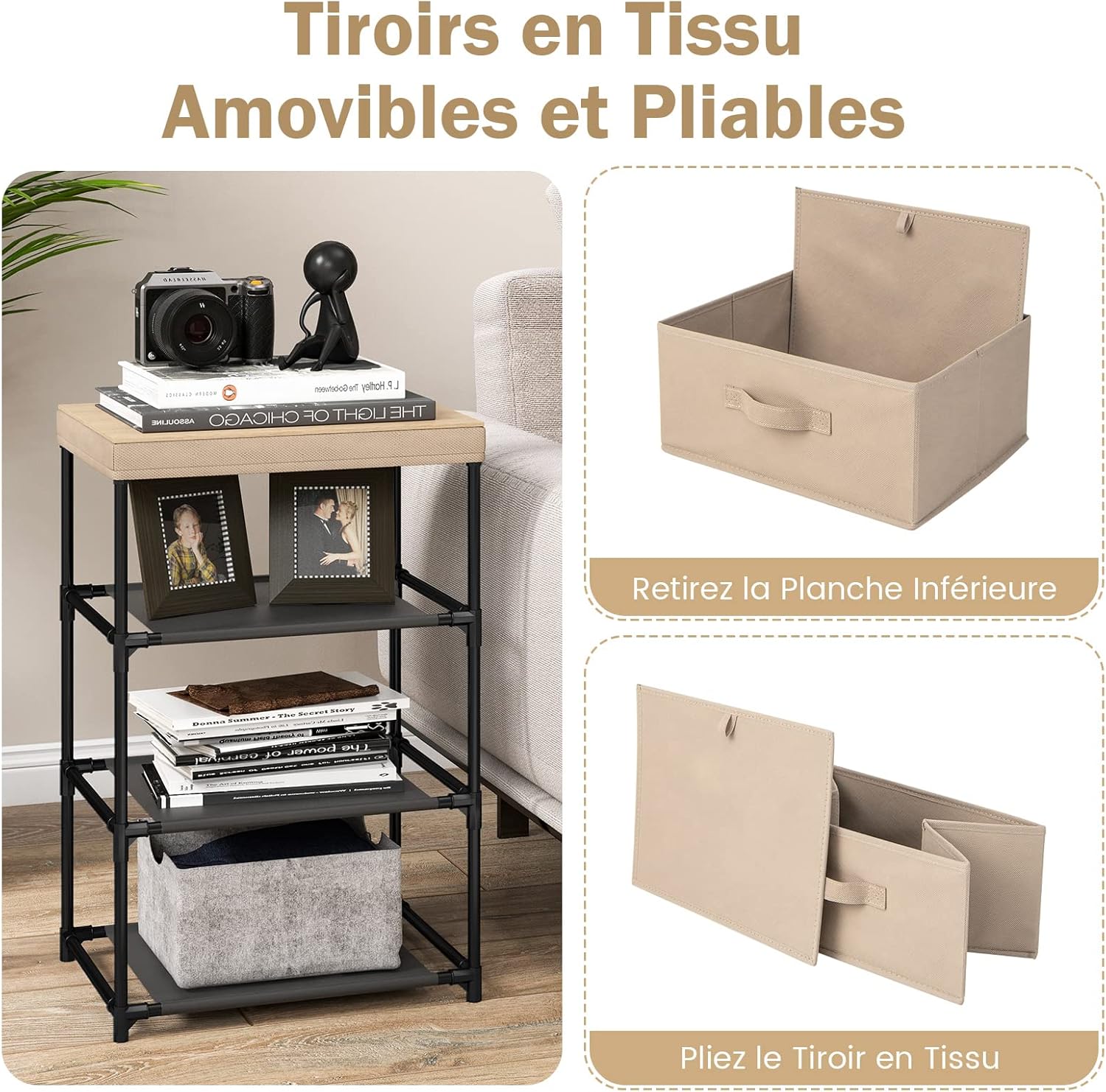 Cassetti in tessuto e struttura in bamboo cm 58x30h.73 cassettiera nuova art.80529 consegna gratuita