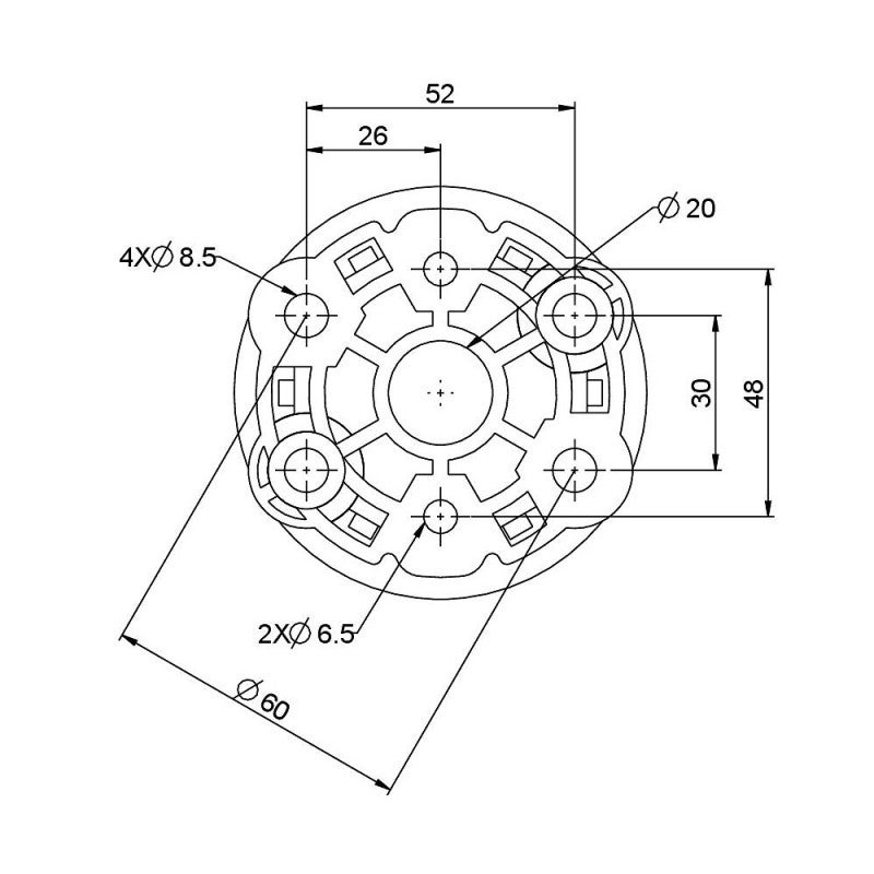 Support mural pour moteur de volet roulant - tête étoile - 2